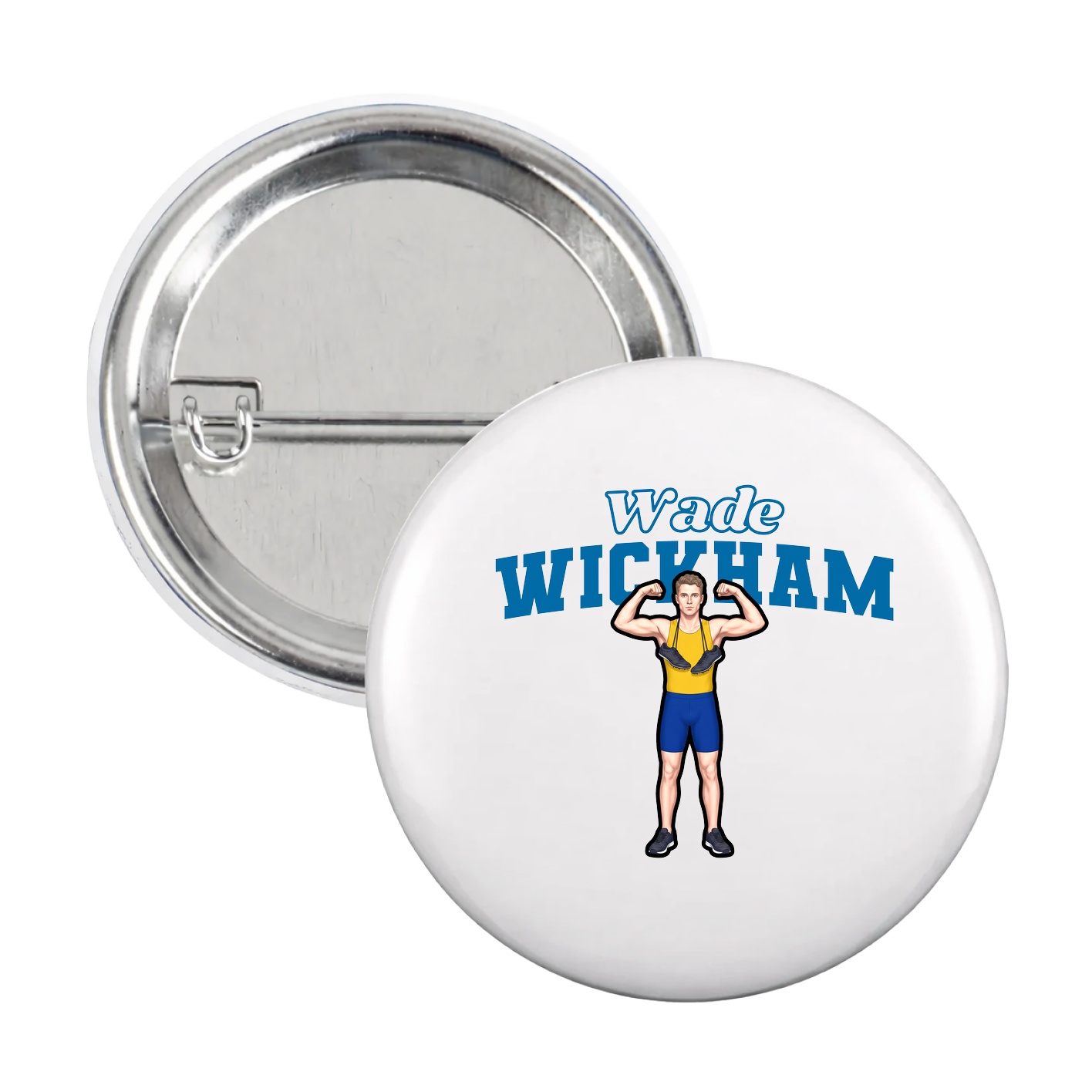 Game Day Button — Name Arch in White