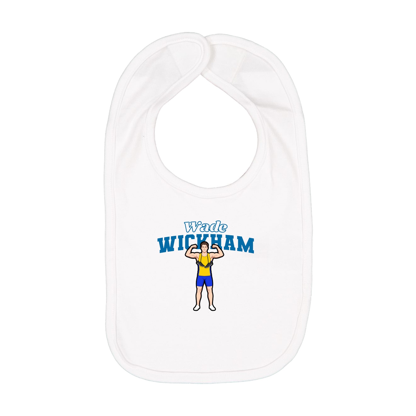 Infant Bib — Name Arch in White