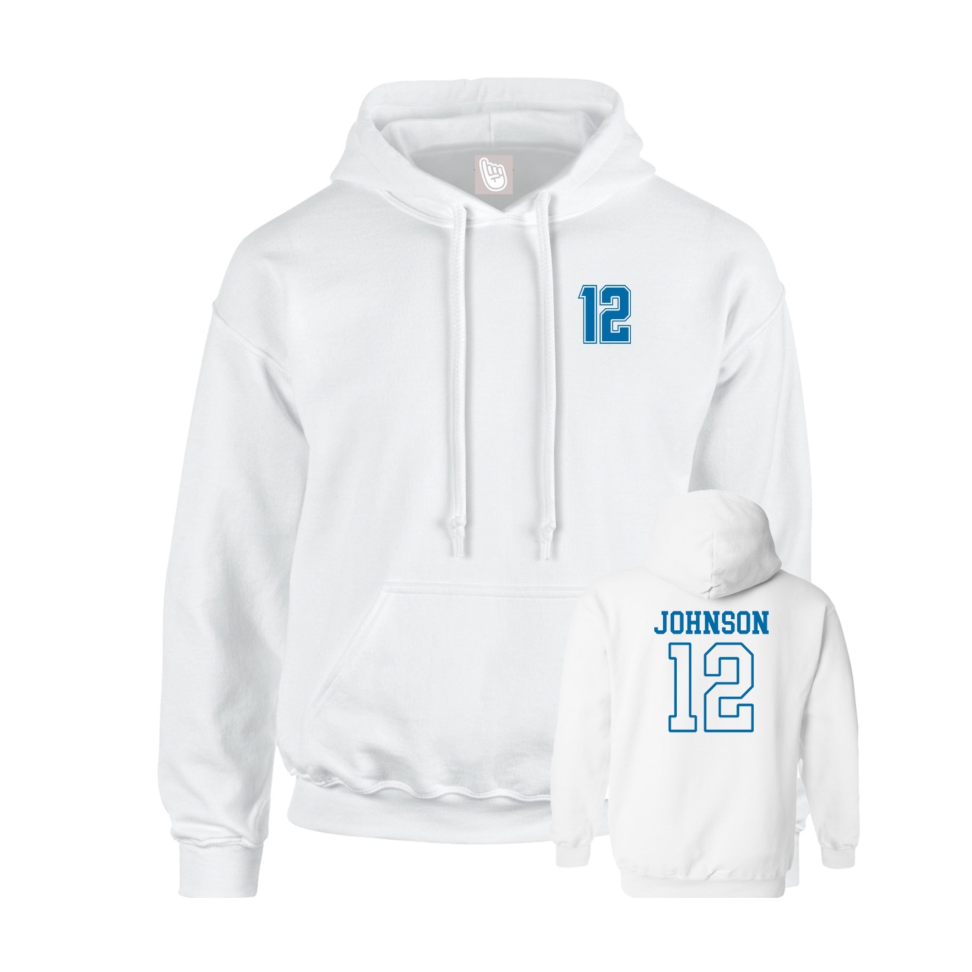 Hoodie — Chest Back in White
