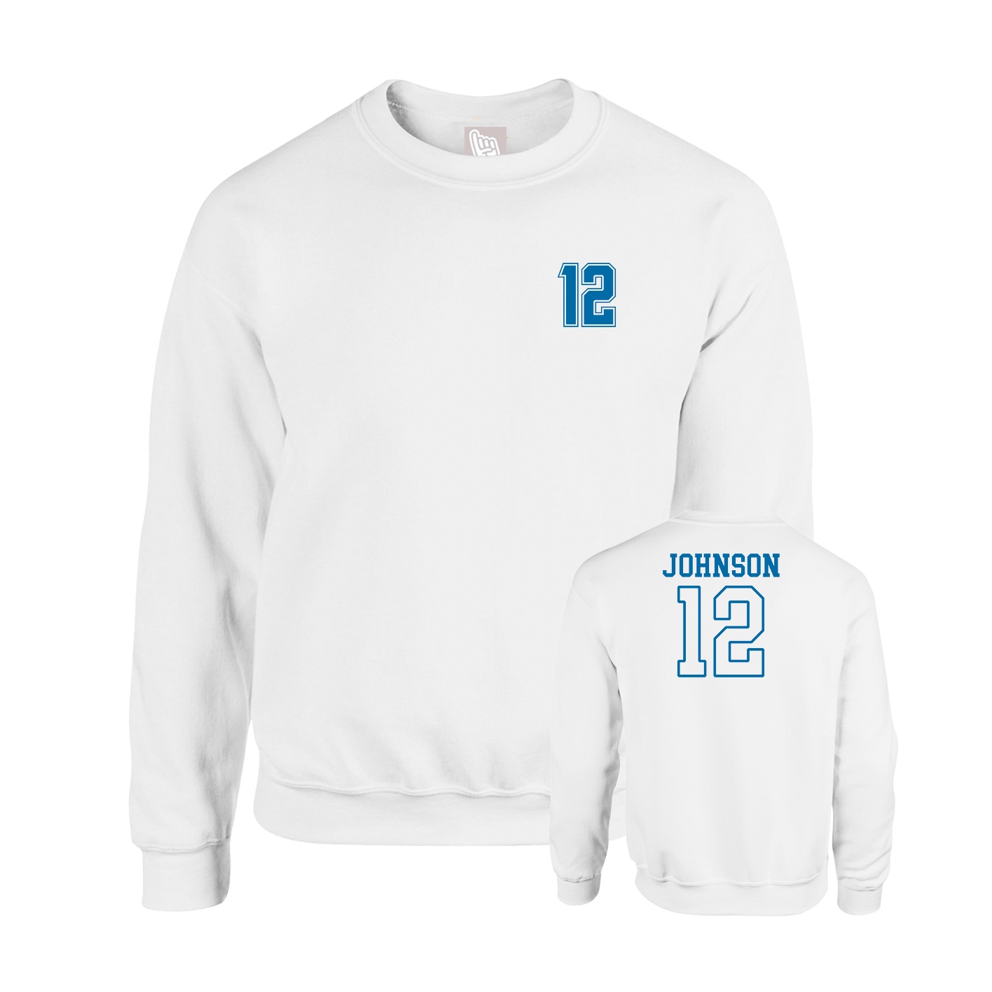 Fleece Crew — Chest Back in White