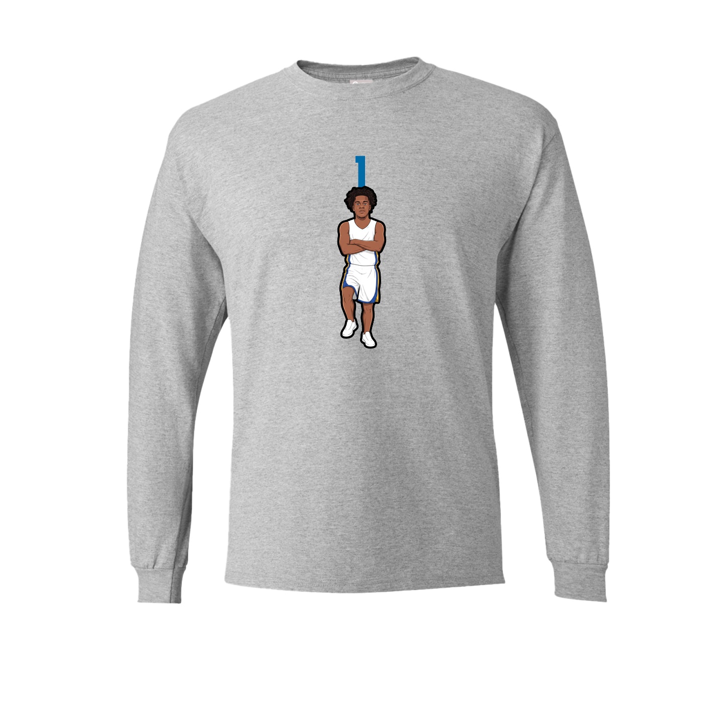 Long Sleeve Tee — Number Top in Grey