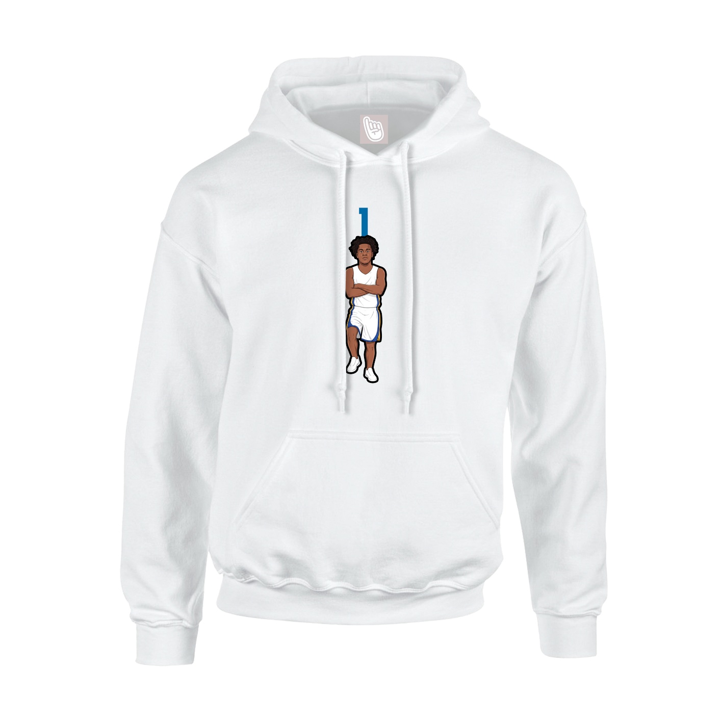 Youth Hoodie — Number Top in White