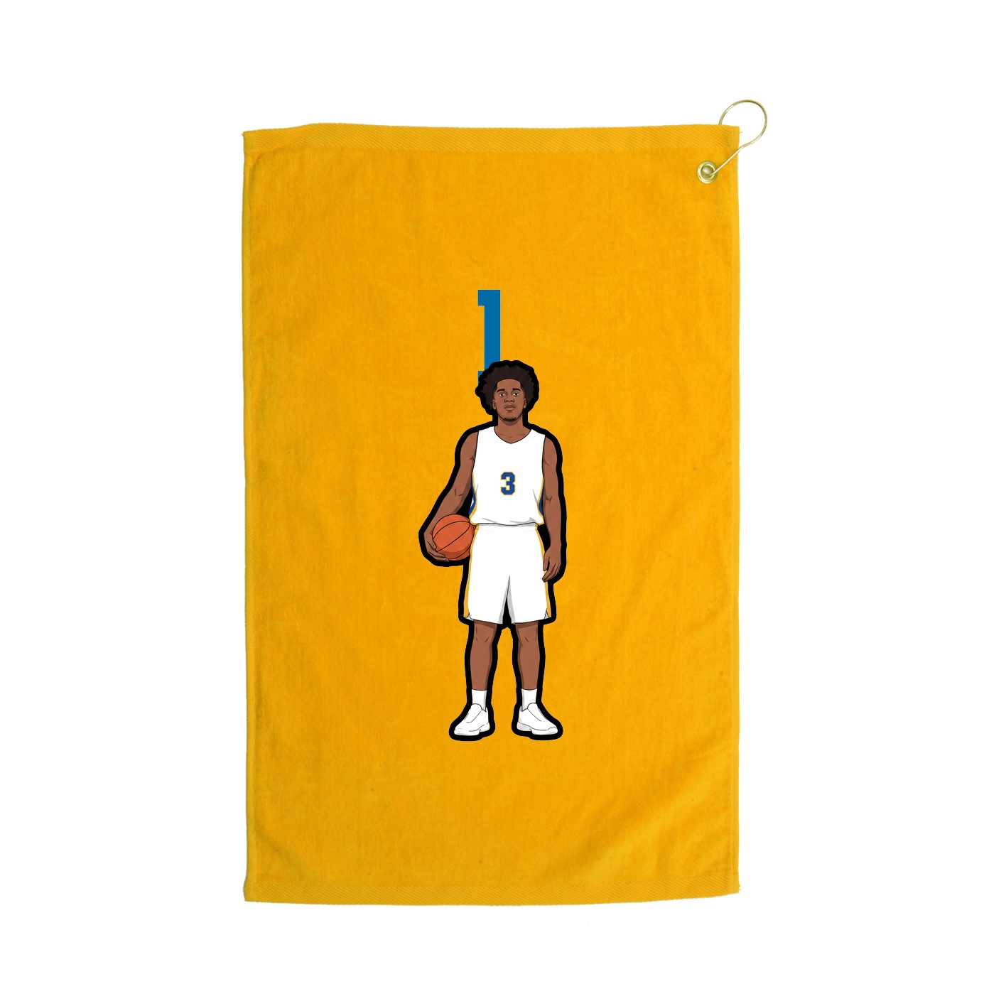 Golf Towel — Number Top in Gold