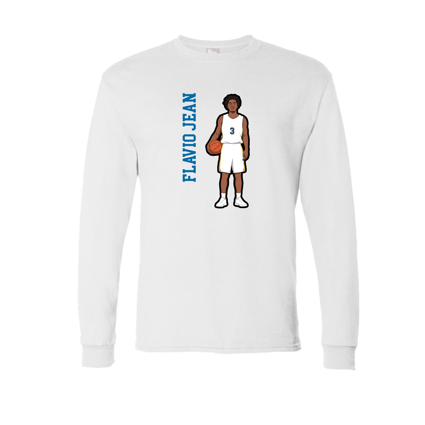 Long Sleeve Tee — Name Vertical in White