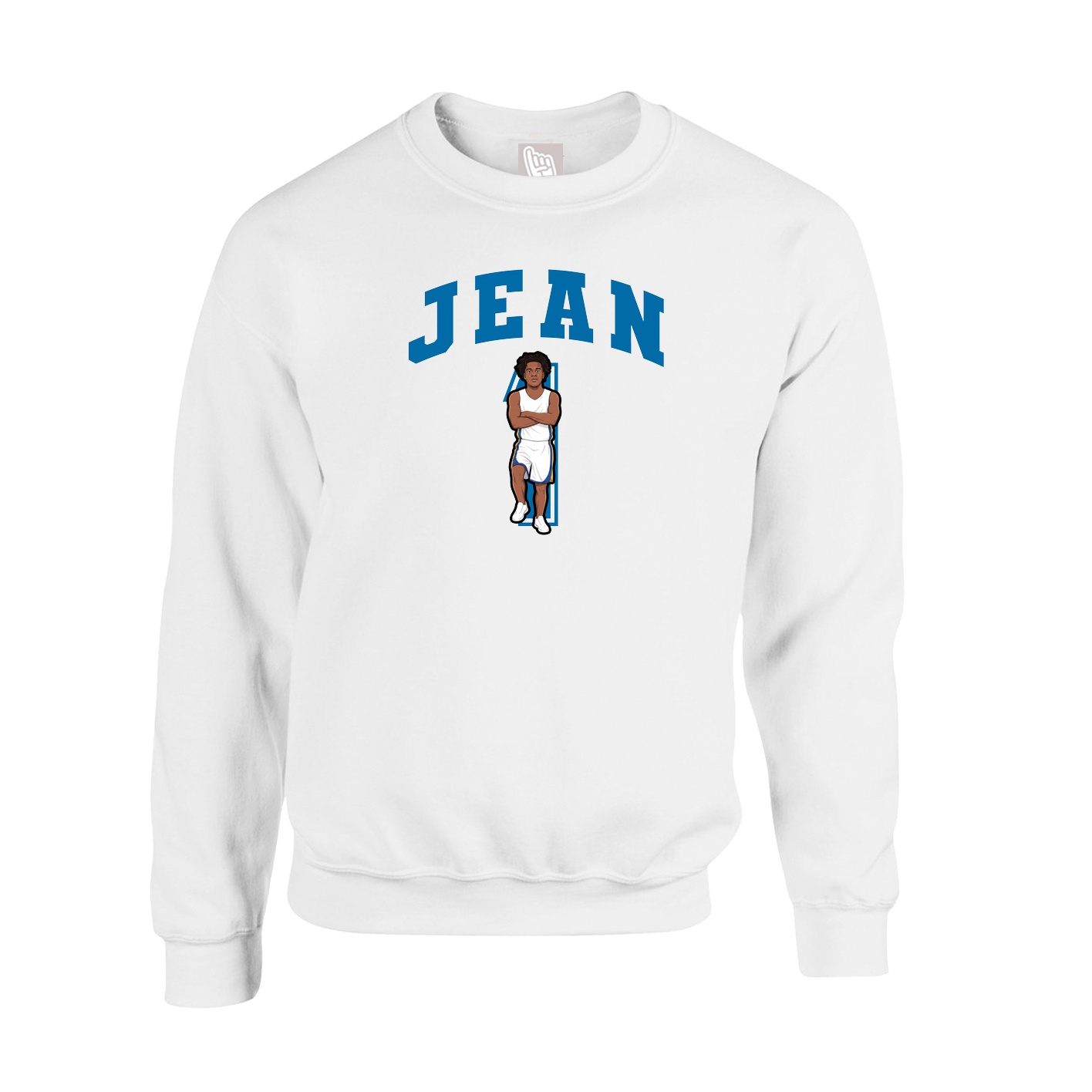 Fleece Crew — Number in White