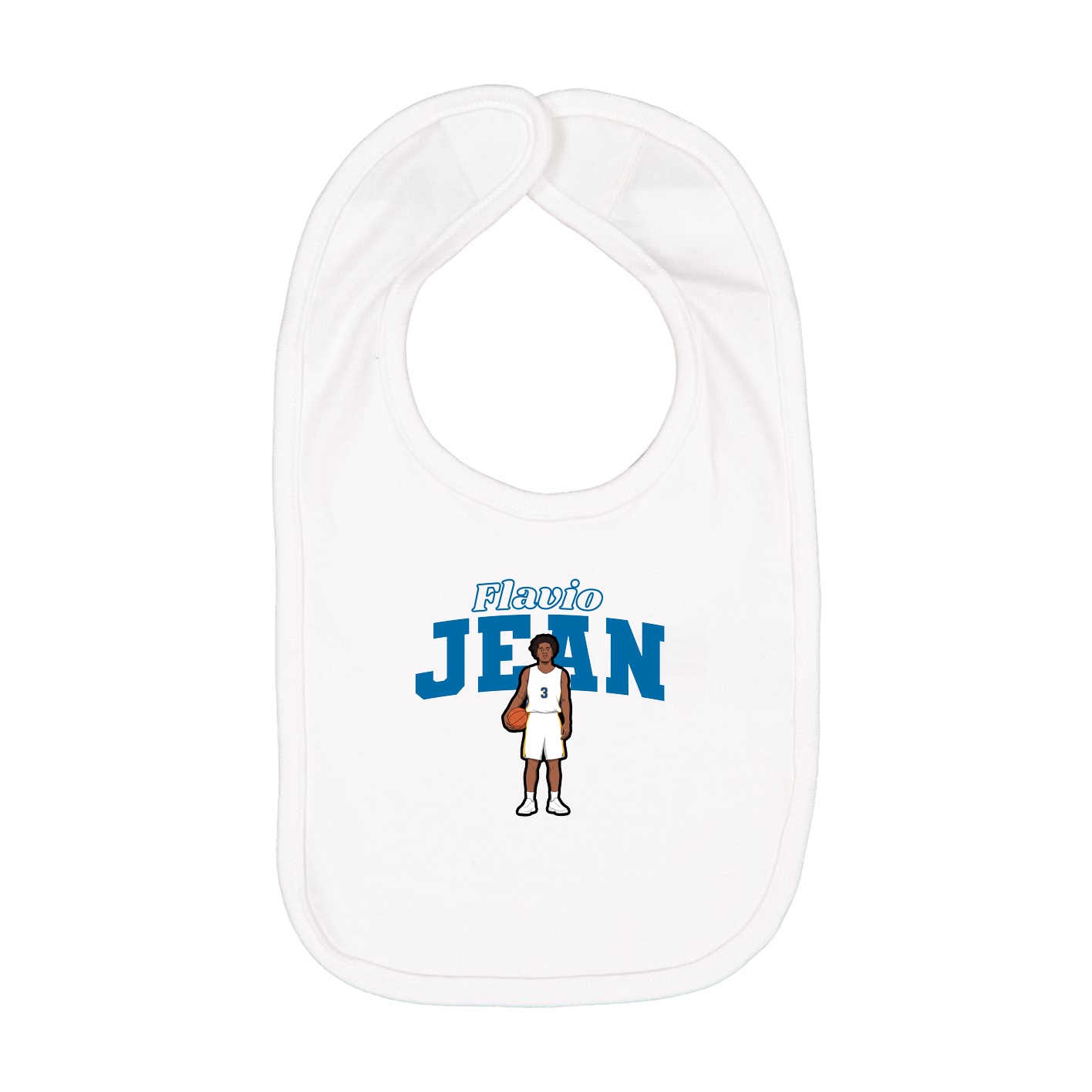 Infant Bib — Name Arch in White