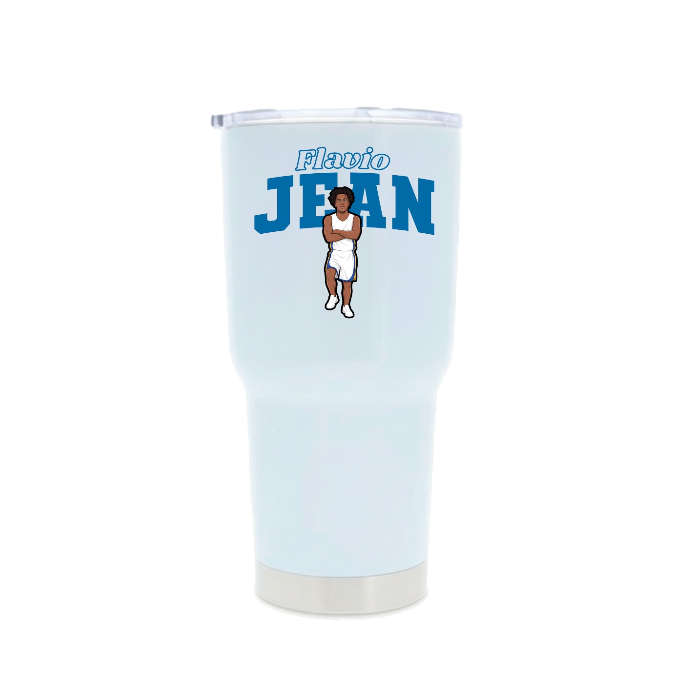 30oz Stainless Steel Tumbler — Name Arch in White