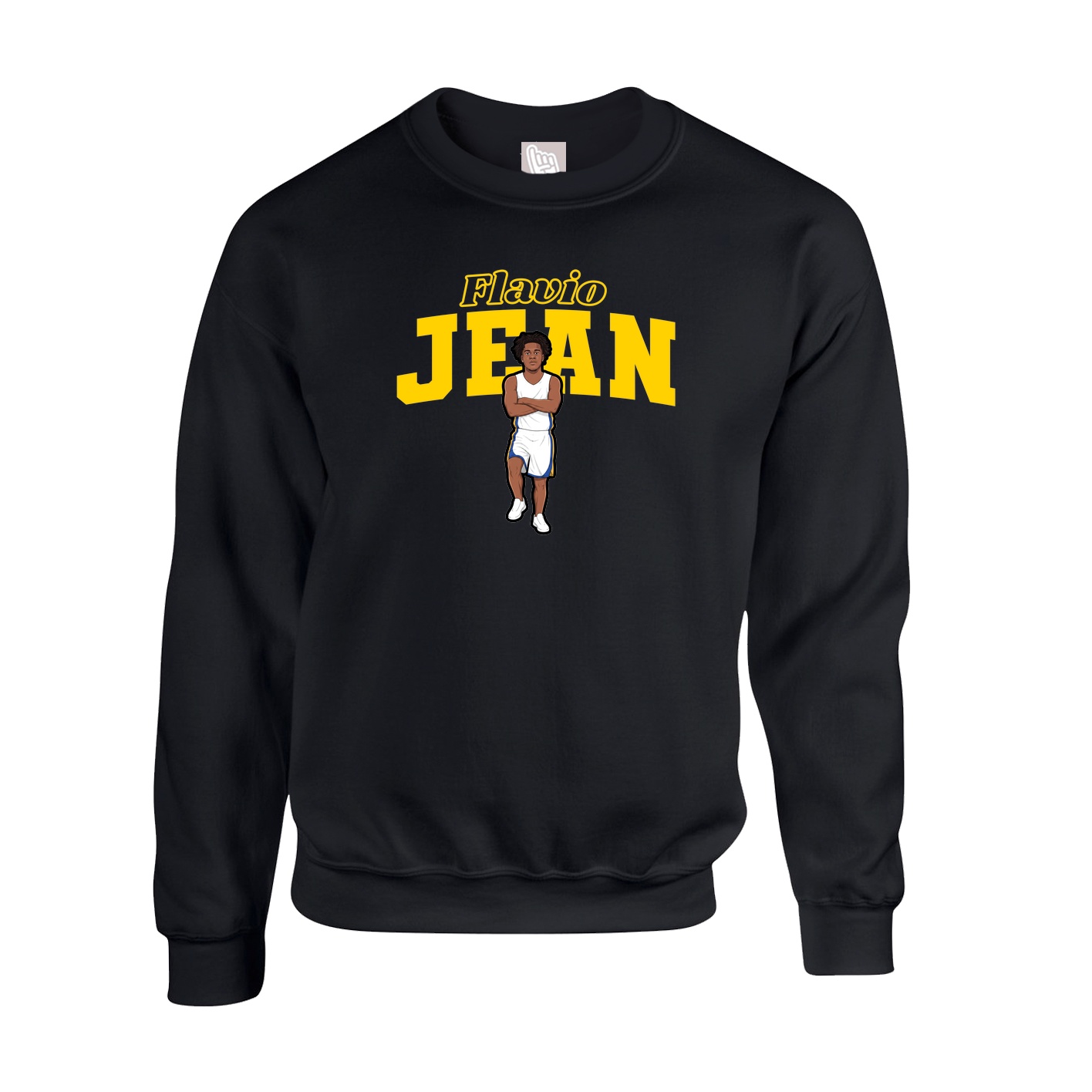 Fleece Crew — Name Arch in Black