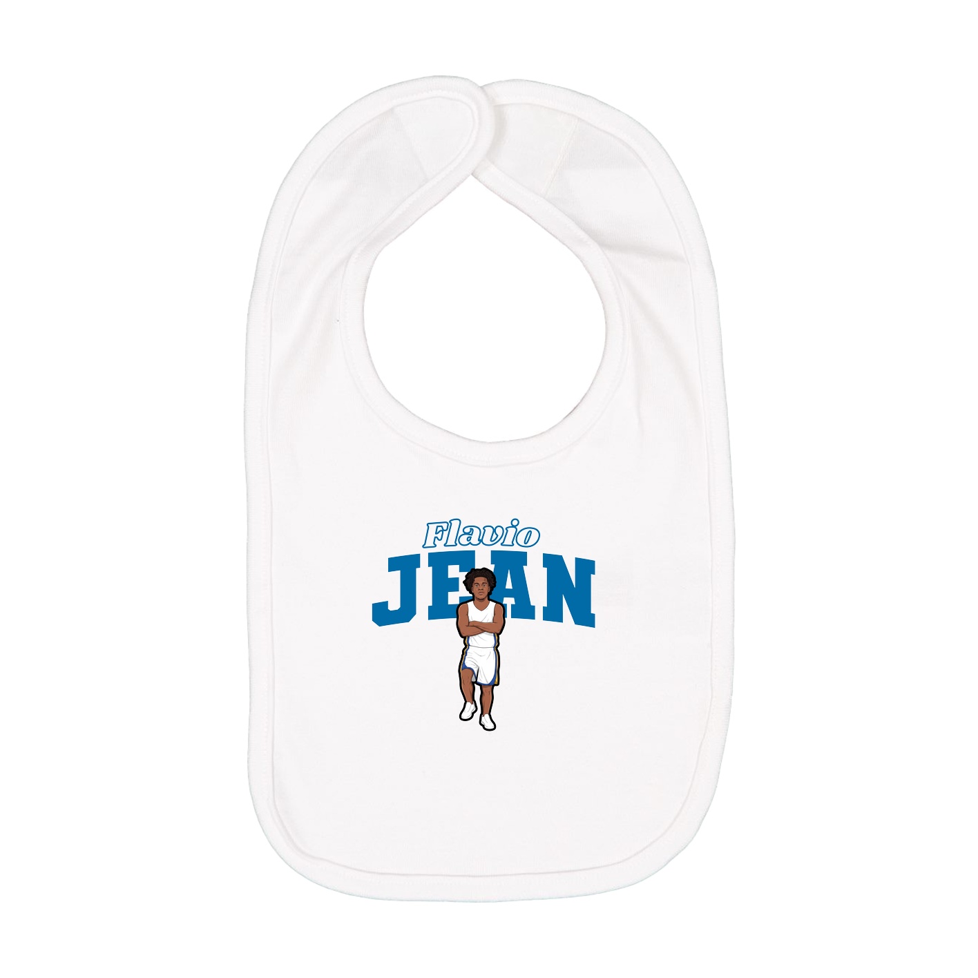 Infant Bib — Name Arch in White