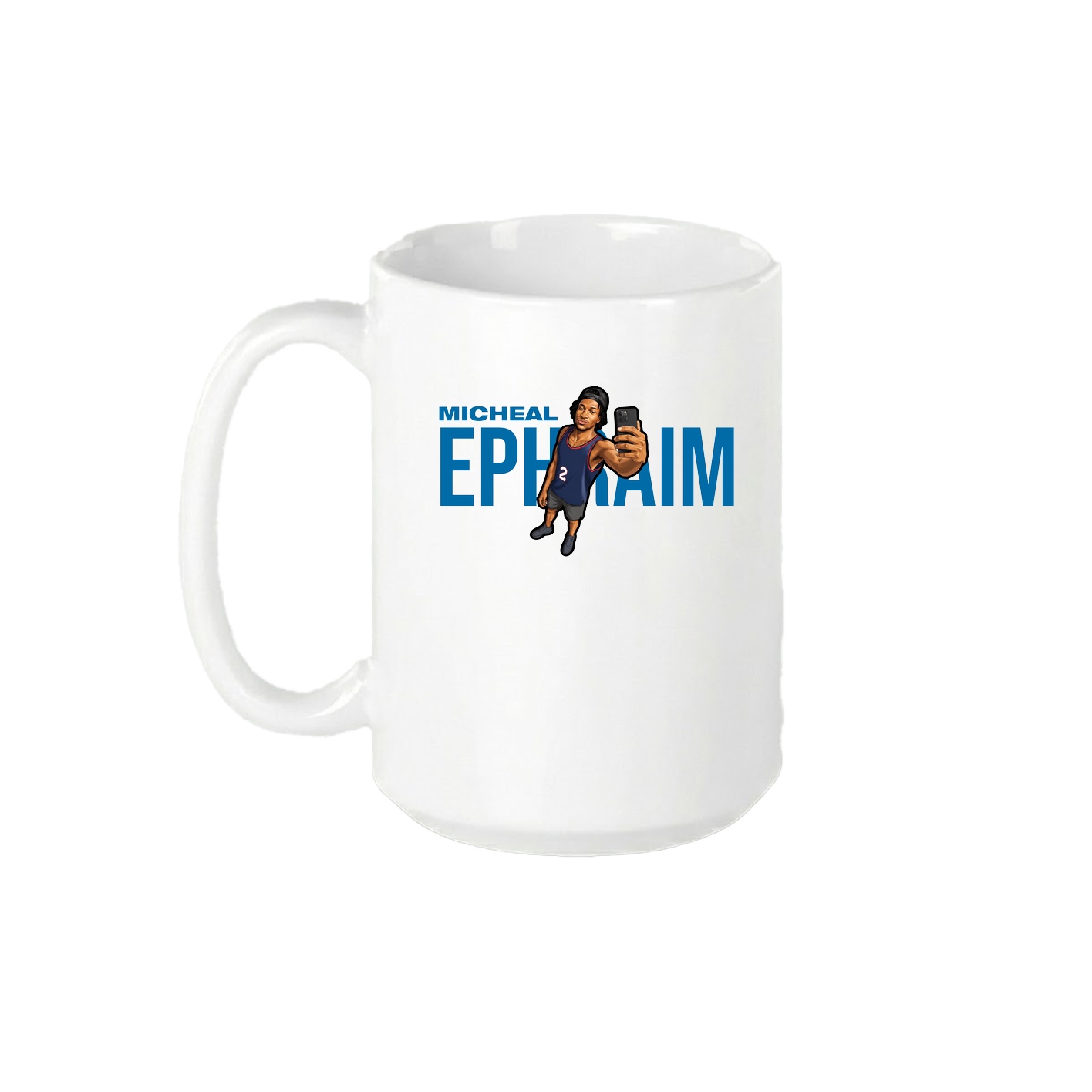 15oz Coffee Mug — Player Name in White