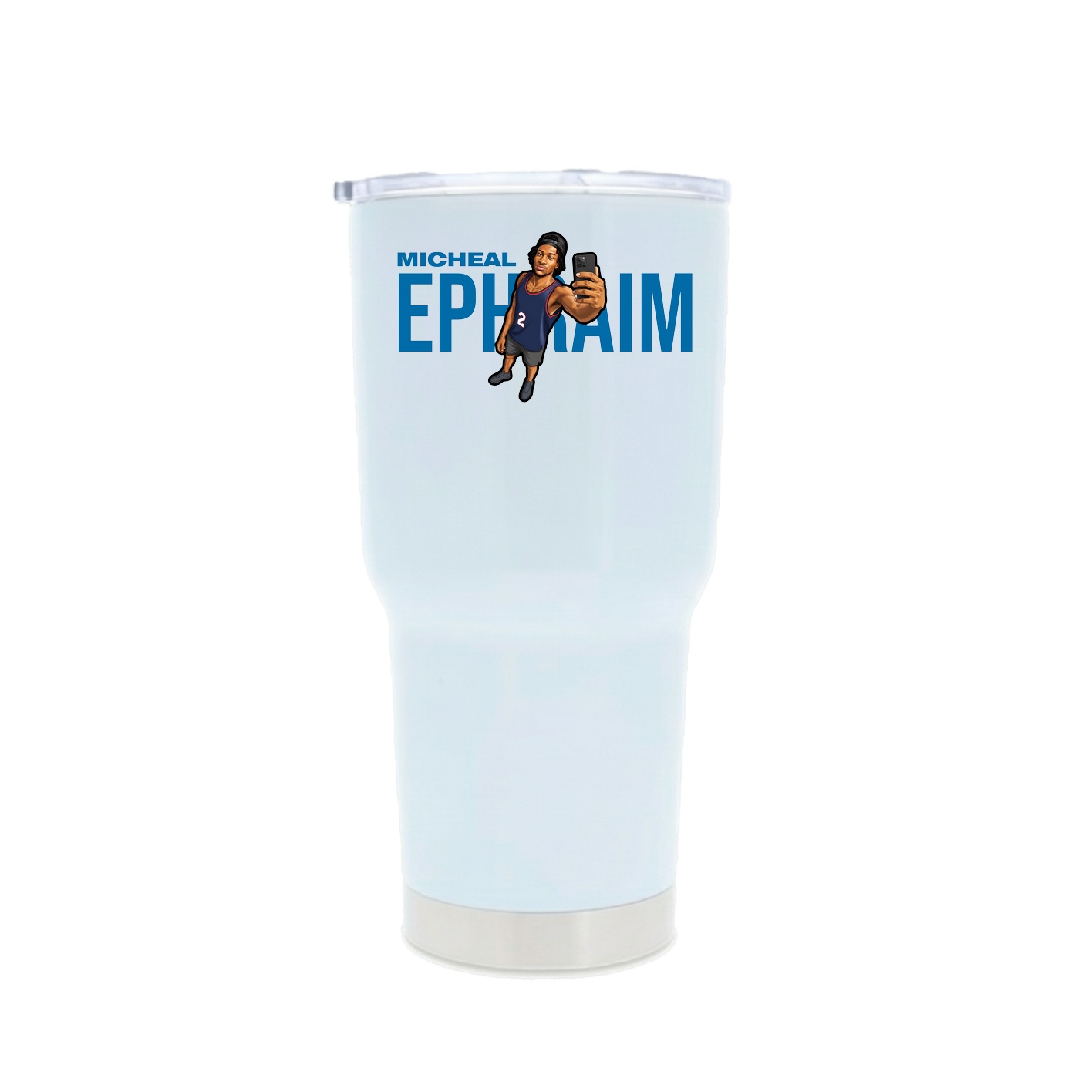 30oz Stainless Steel Tumbler — Player Name in White