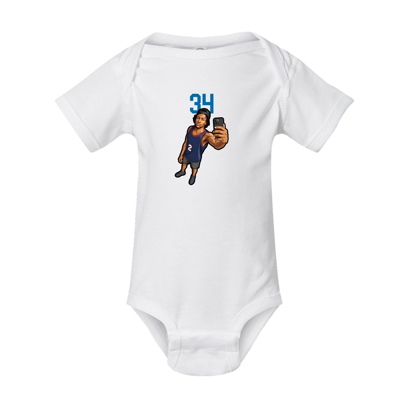 Baby Onesie — Number Top in White