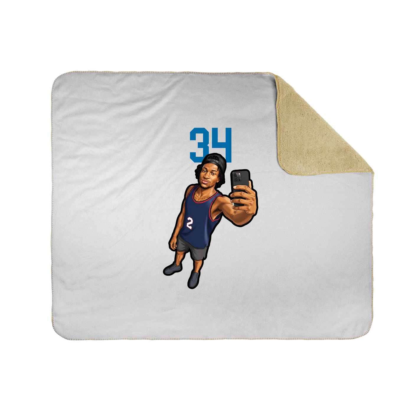 Throw Blanket — Number Top in White