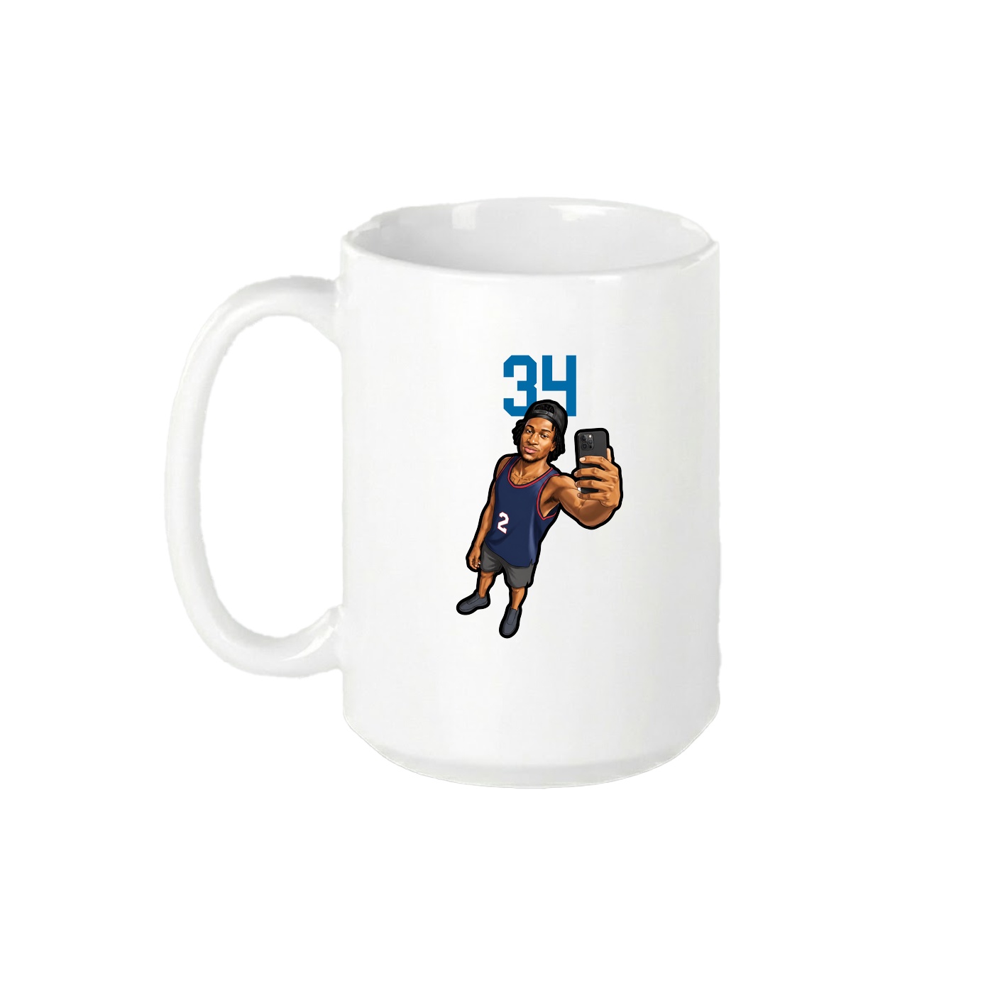 15oz Coffee Mug — Number Top in White