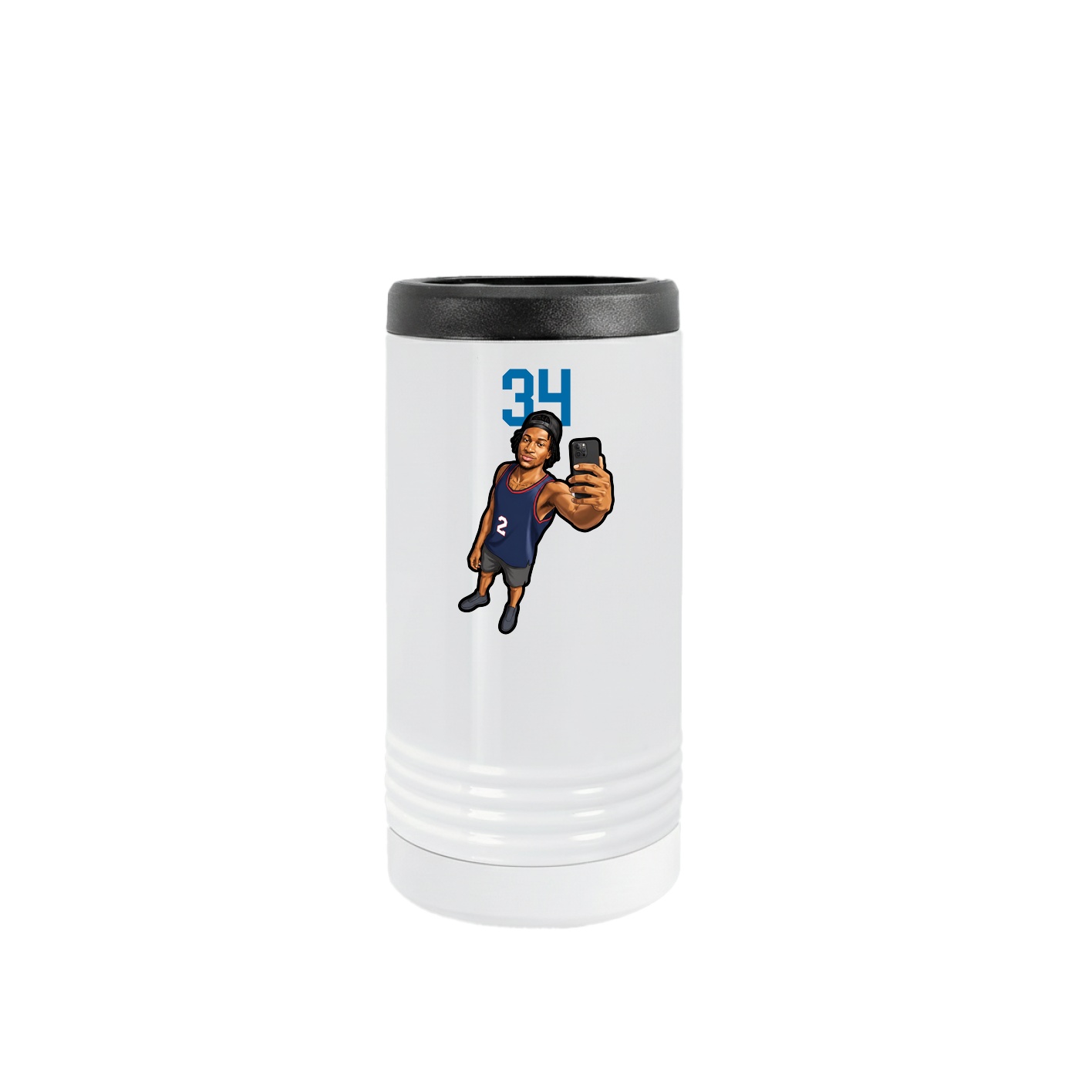 Slim Beverage Holder — Number Top in White