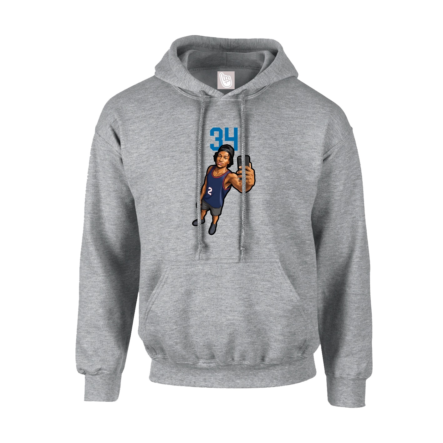 Youth Hoodie — Number Top in Grey