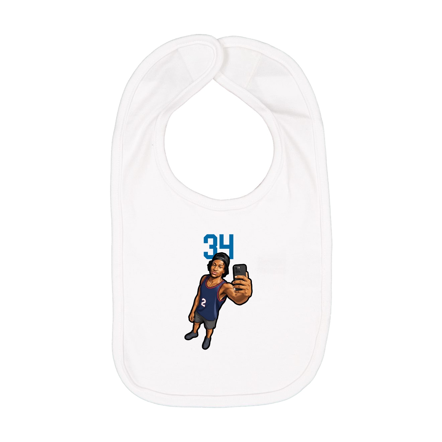 Infant Bib — Number Top in White