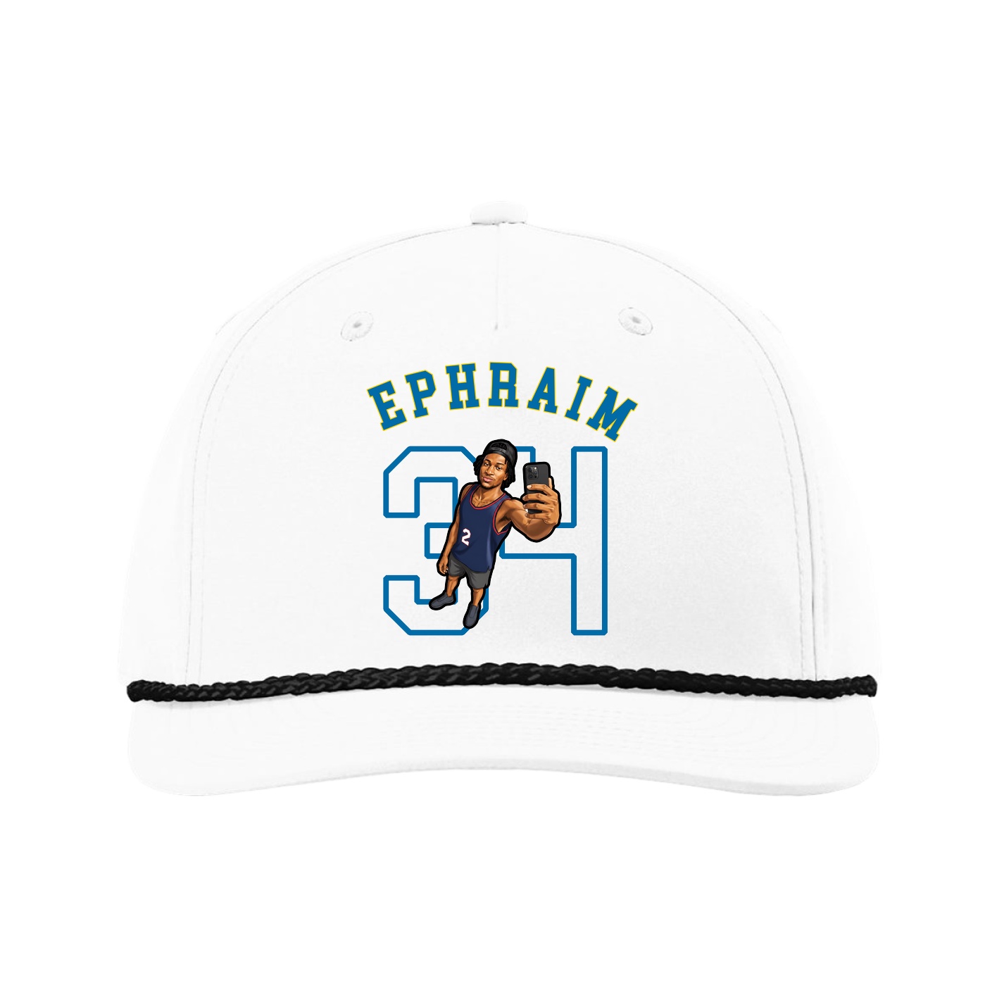 Five-Panel Classic Rope Cap — Shirsey Arch in White