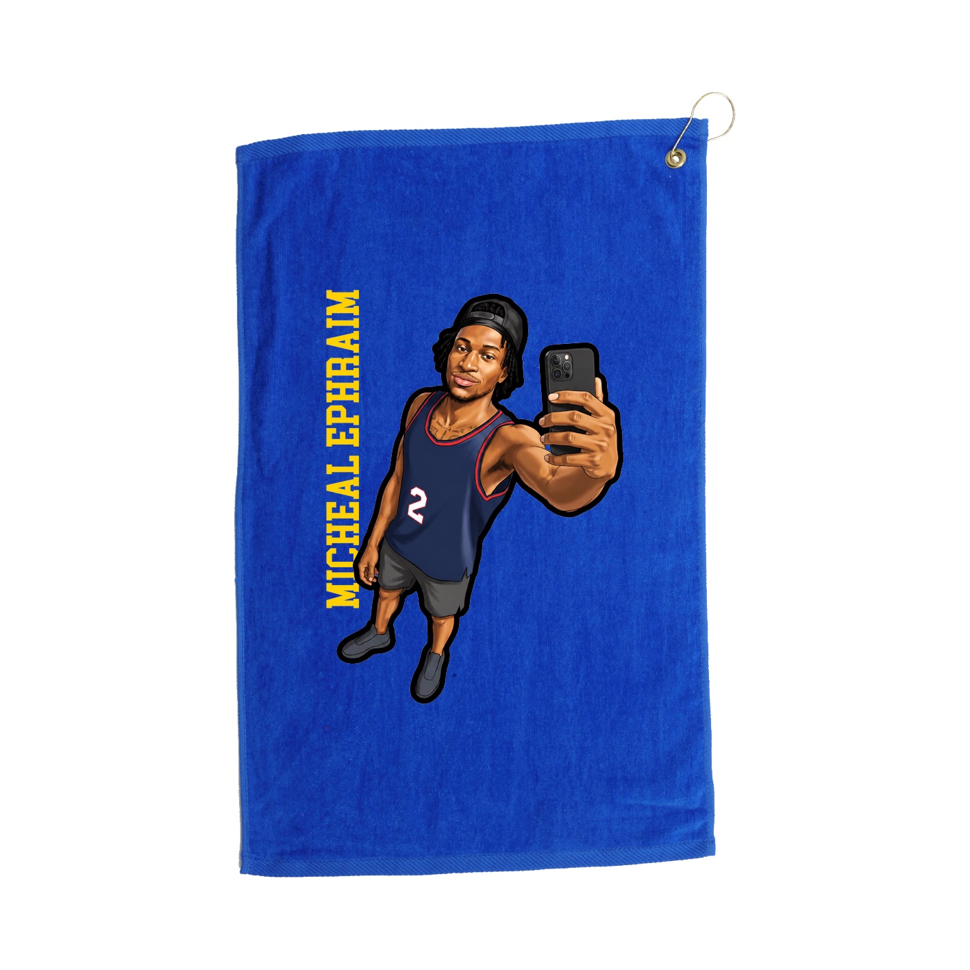 Golf Towel — Name Vertical in Royal