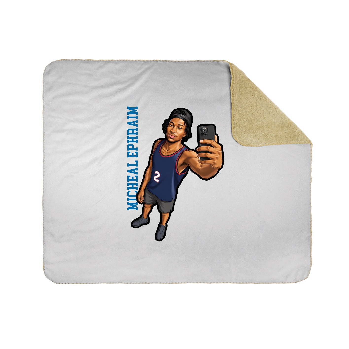 Throw Blanket — Name Vertical in White