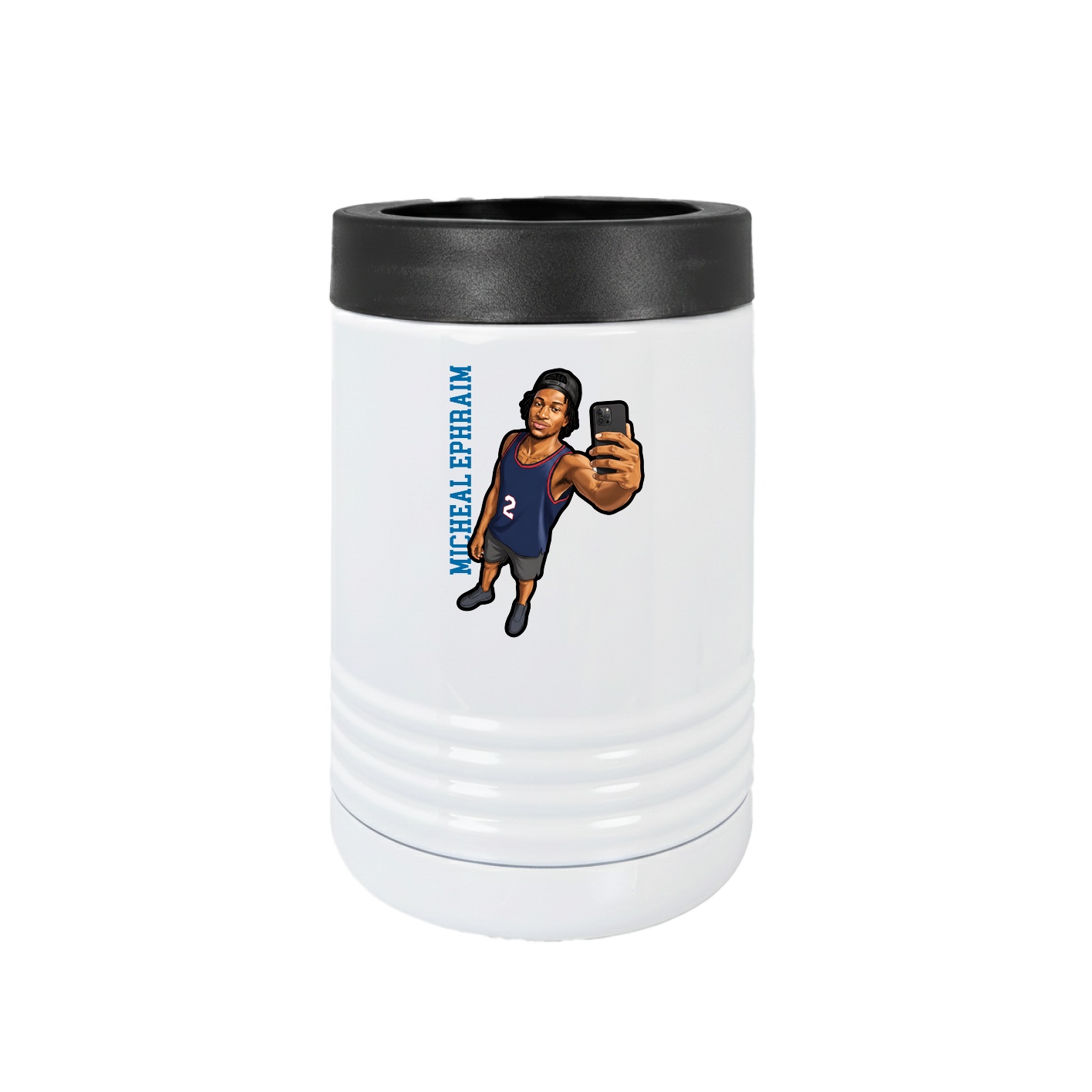 Beverage Holder — Name Vertical in White