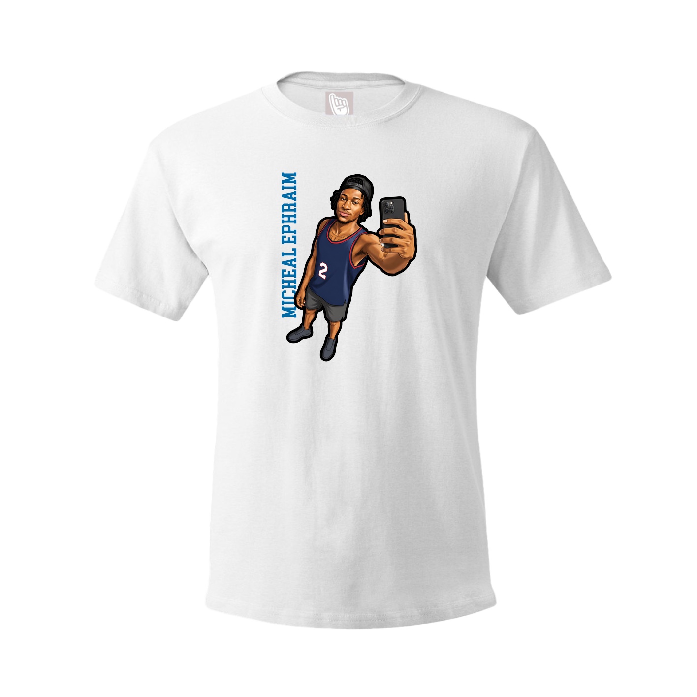 Youth Tee — Name Vertical in White