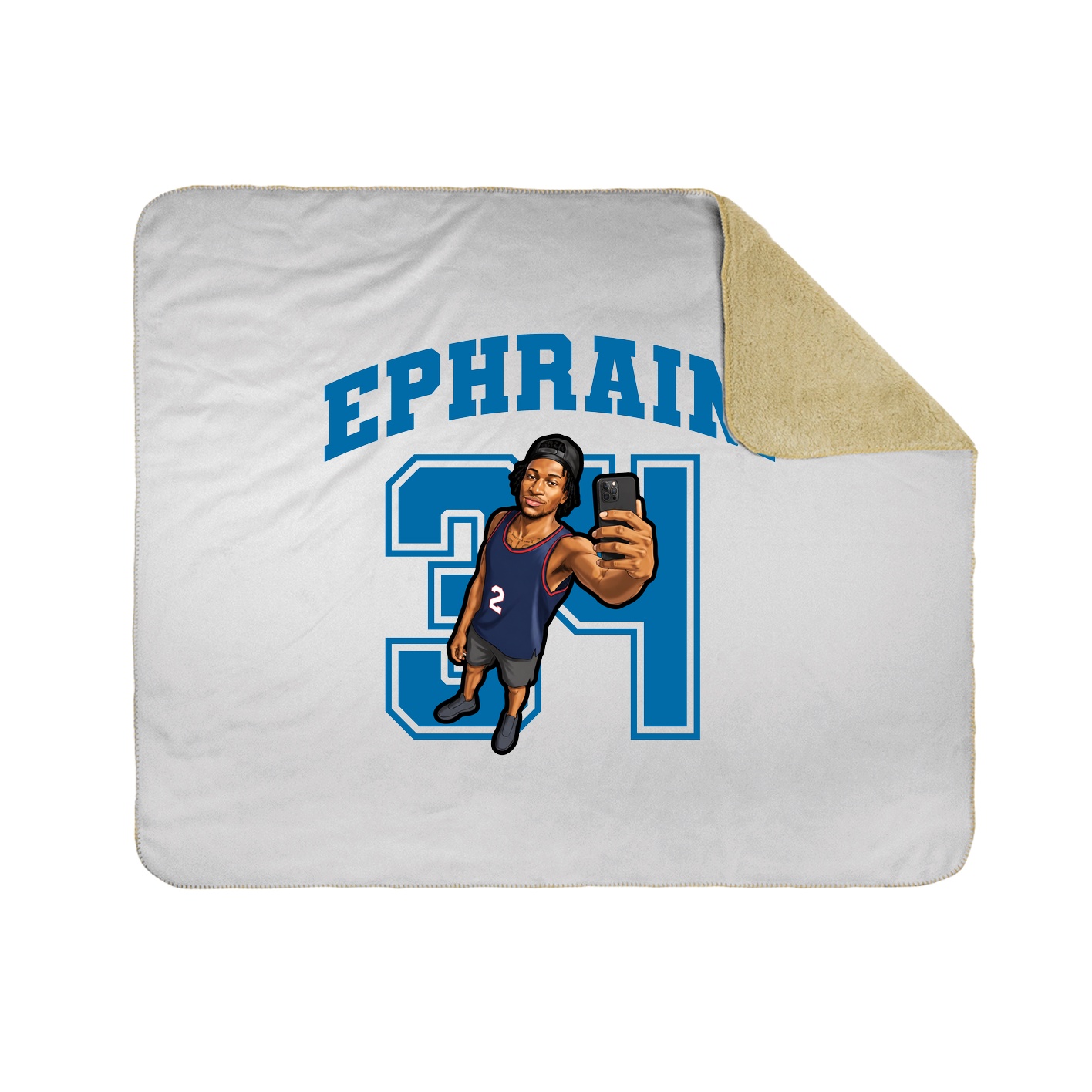 Throw Blanket — Number in White