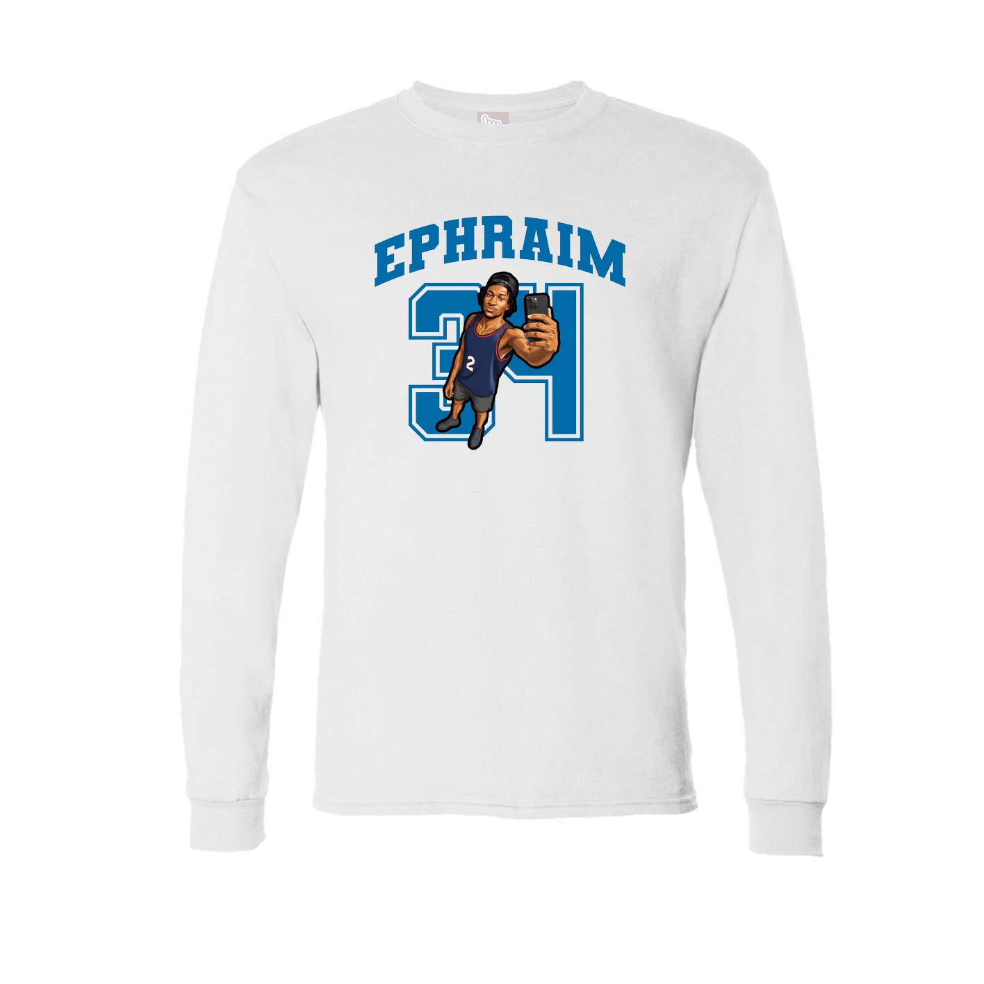 Long Sleeve Tee — Number in White