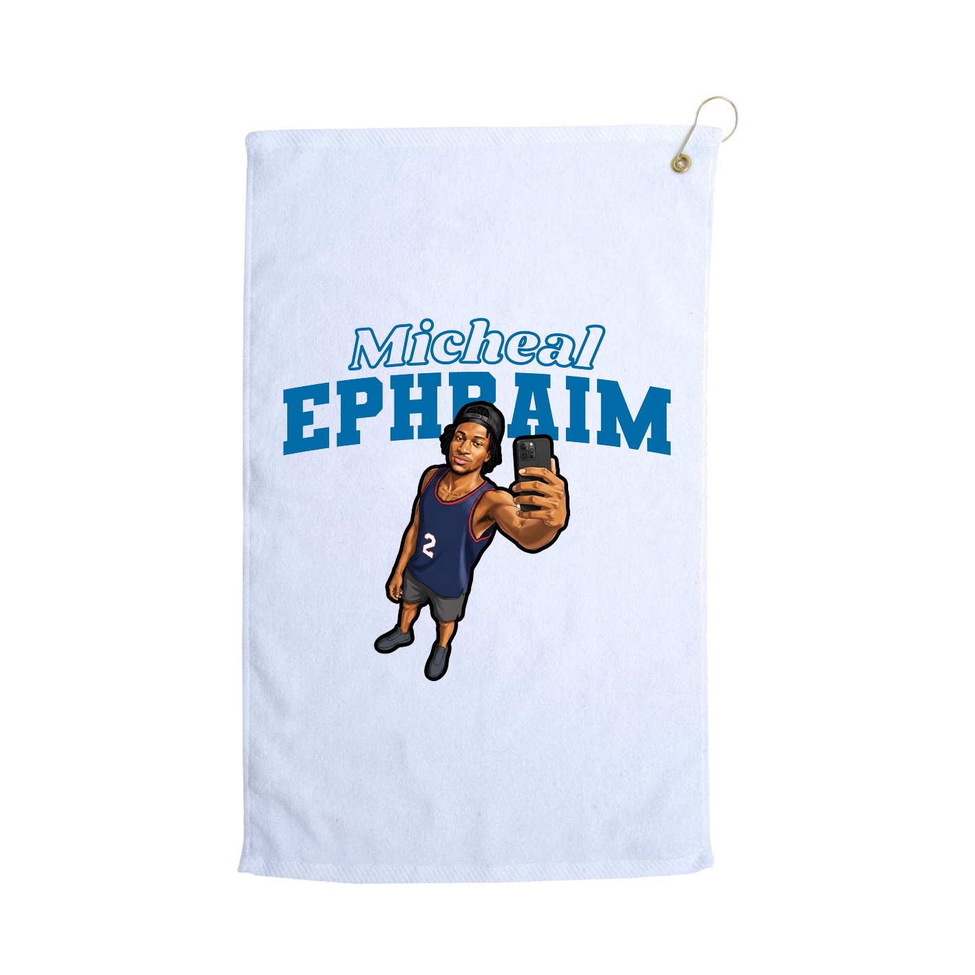 Golf Towel — Name Arch in White