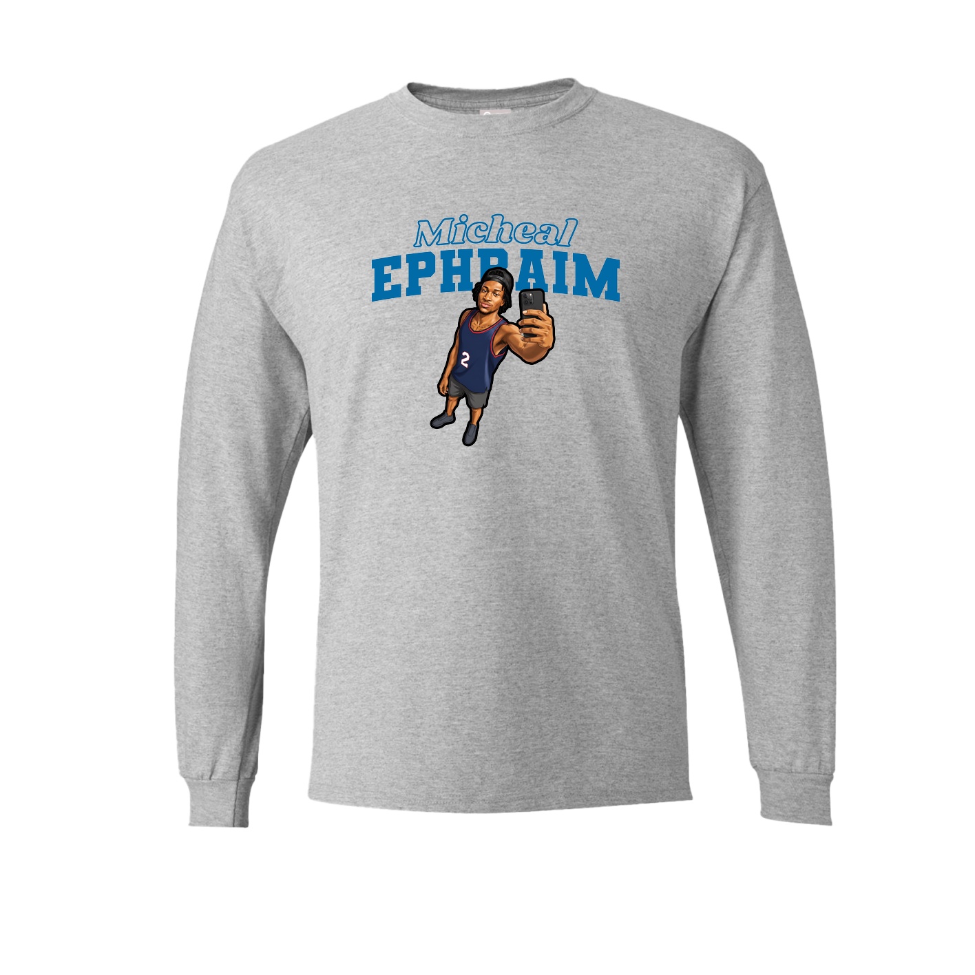 Long Sleeve Tee — Name Arch in Grey
