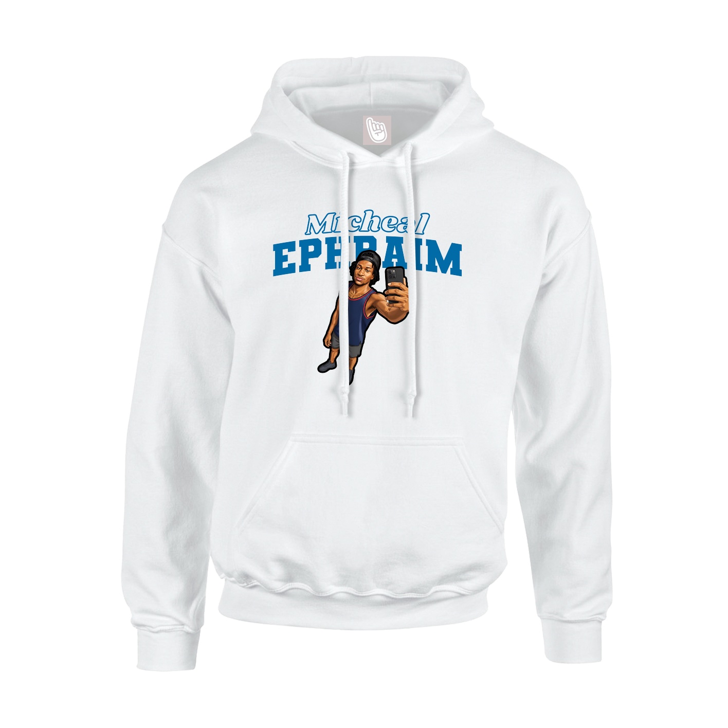 Youth Hoodie — Name Arch in White