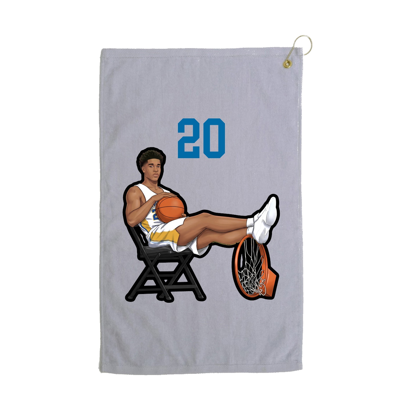 Golf Towel — Number Top in Grey