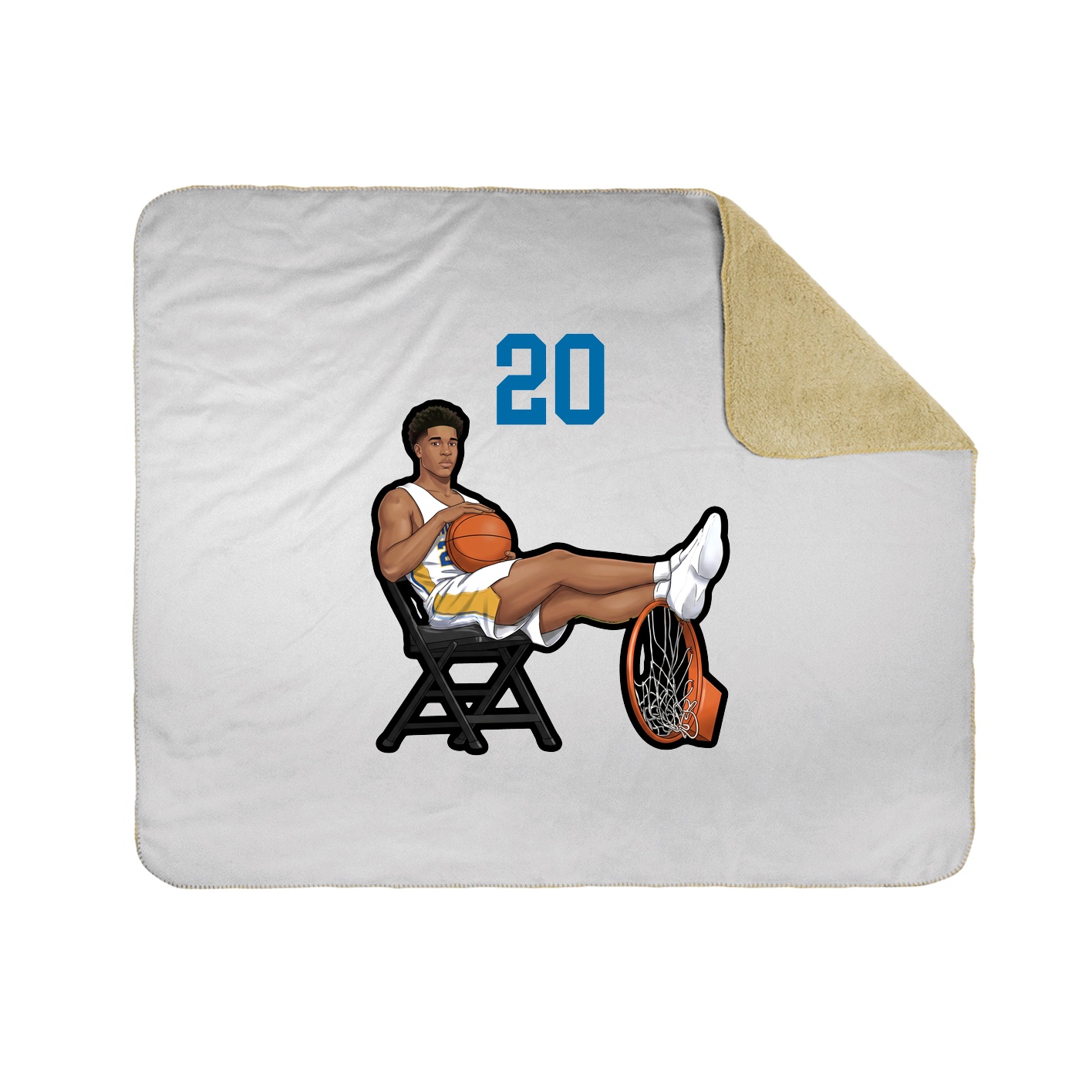 Throw Blanket — Number Top in White