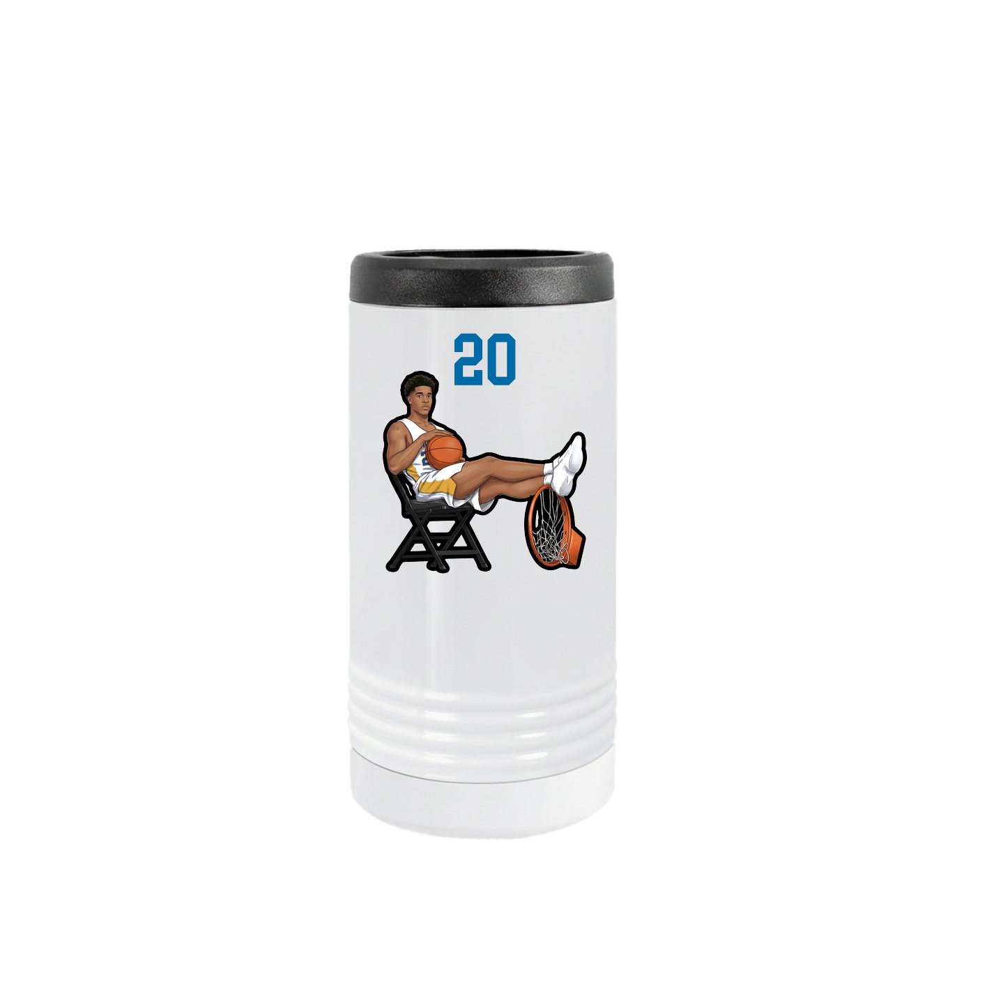 Slim Beverage Holder — Number Top in White
