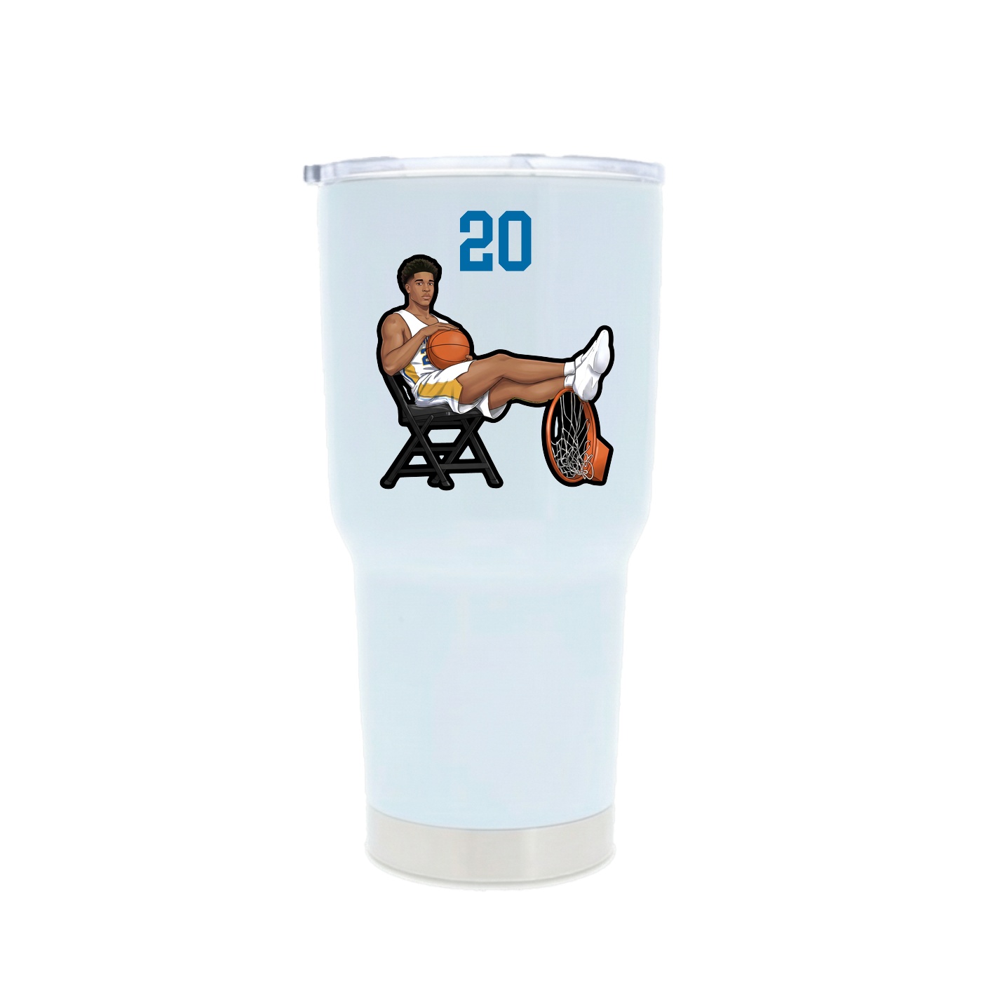 30oz Stainless Steel Tumbler — Number Top in White