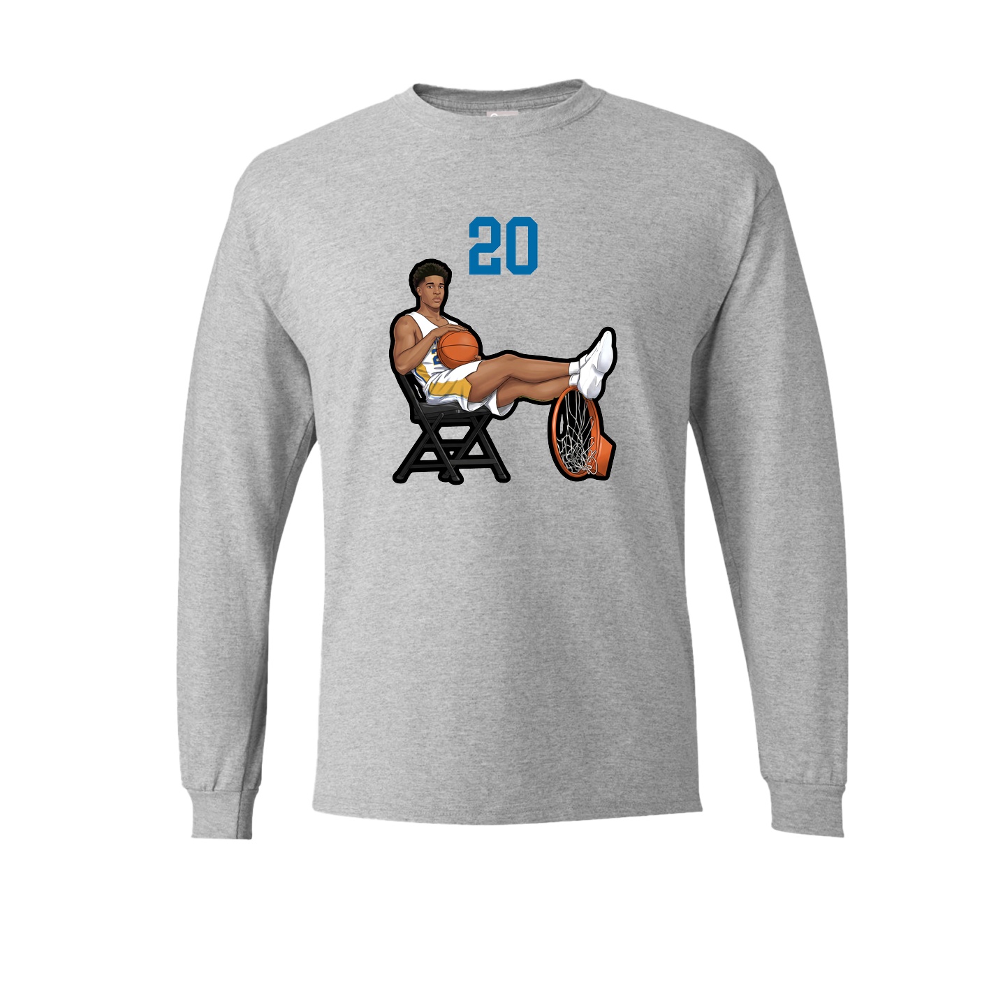 Long Sleeve Tee — Number Top in Grey