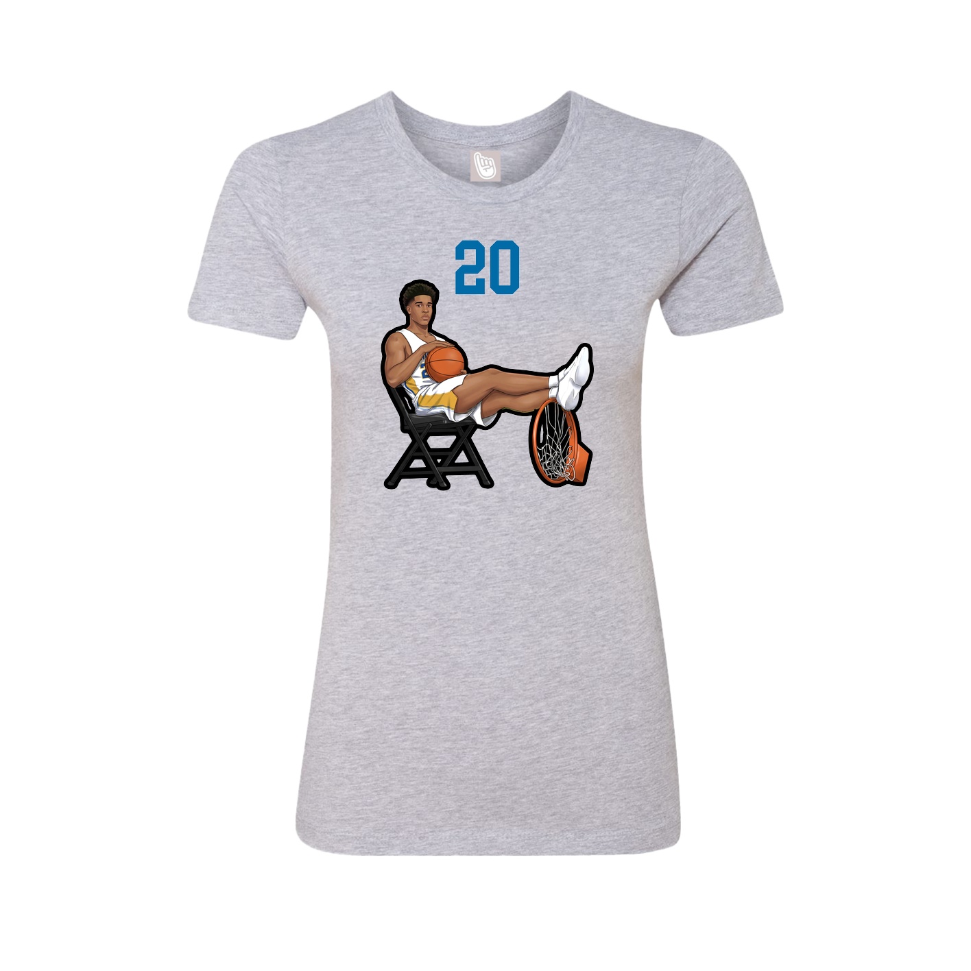 Fitted Women's Tee — Number Top in Grey