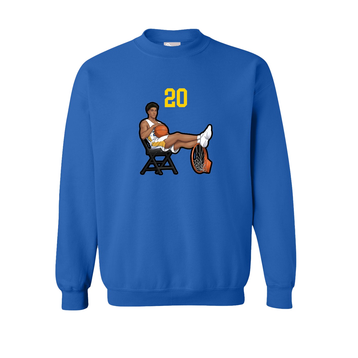 Fleece Crew — Number Top in Royal