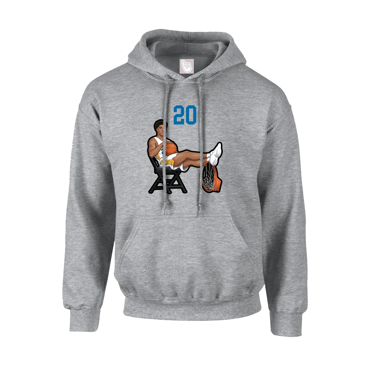 Youth Hoodie — Number Top in Grey