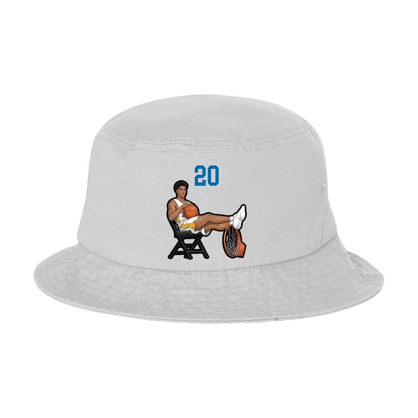 Bucket Cap — Number Top in White