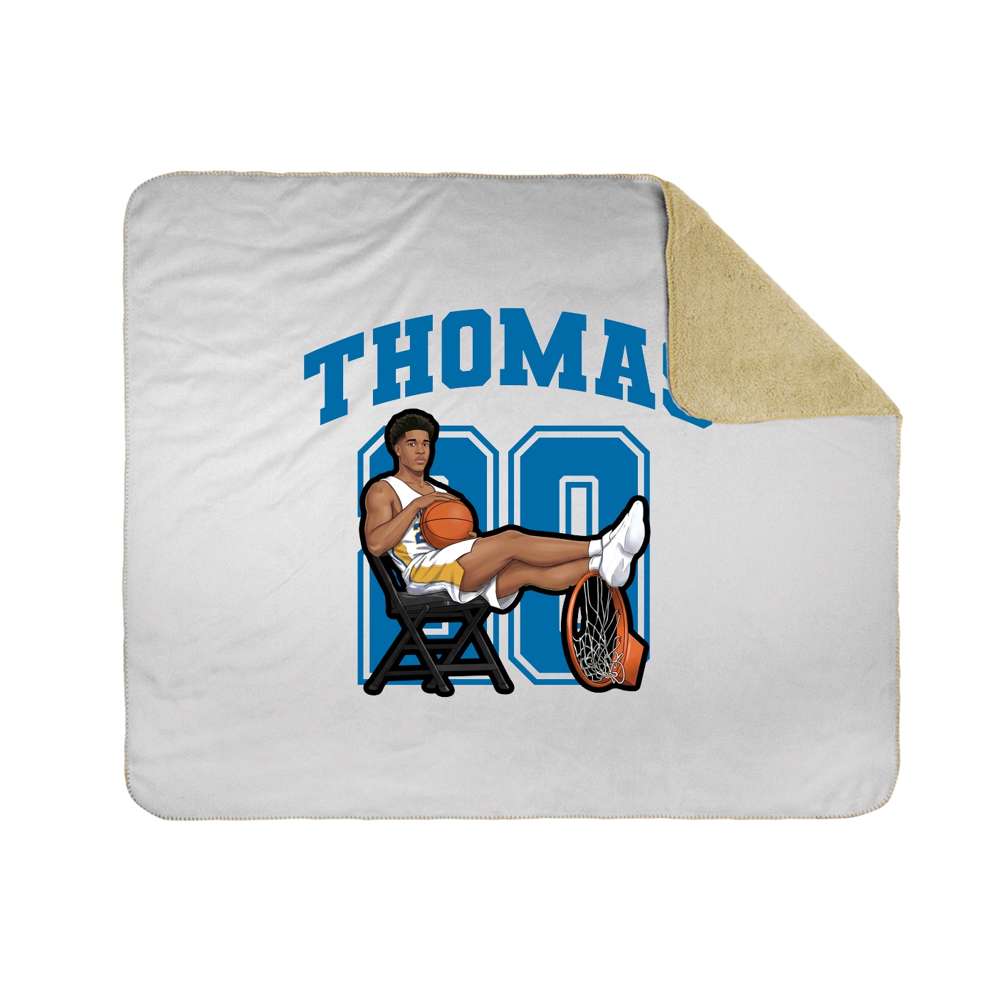 Throw Blanket — Number in White