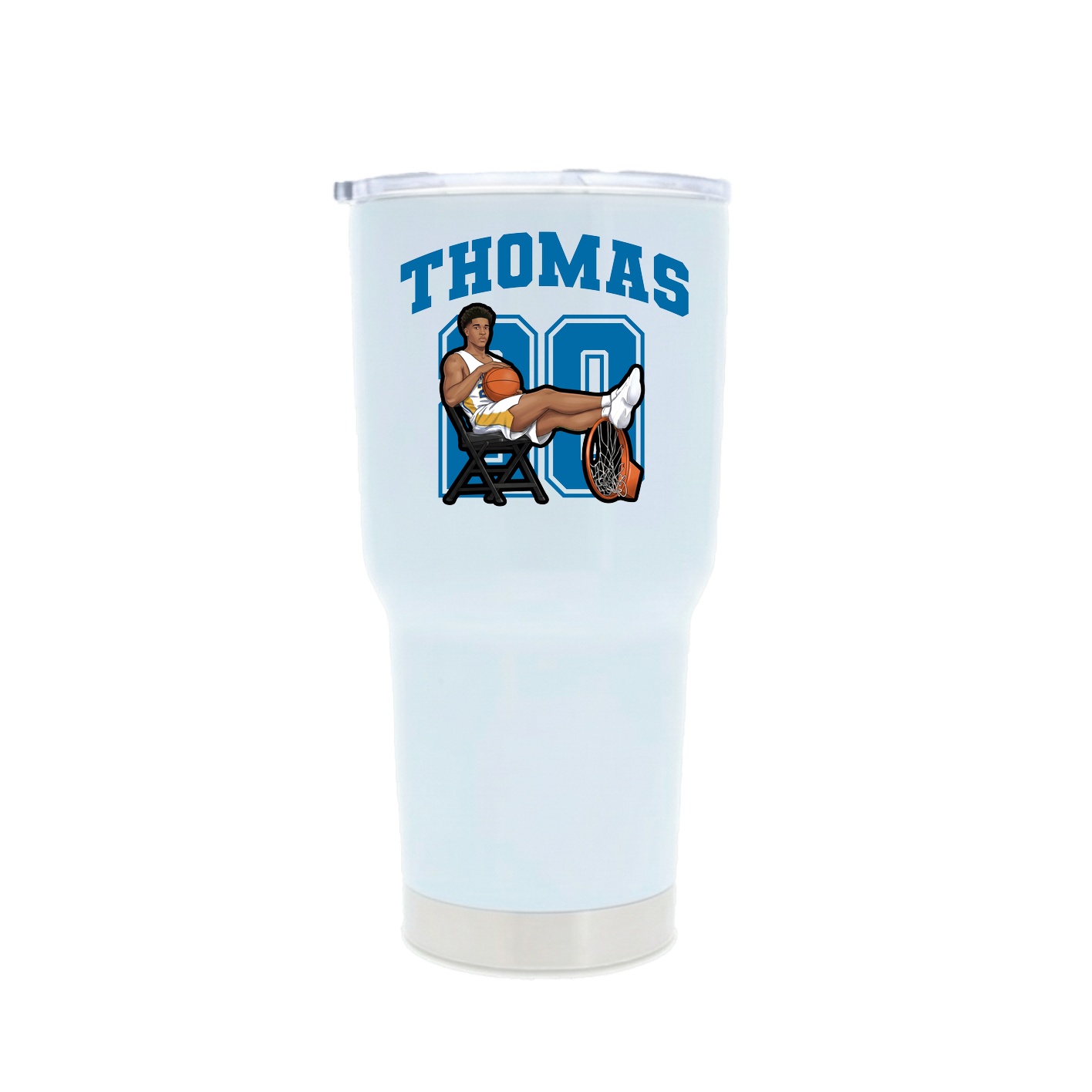 30oz Stainless Steel Tumbler — Number in White