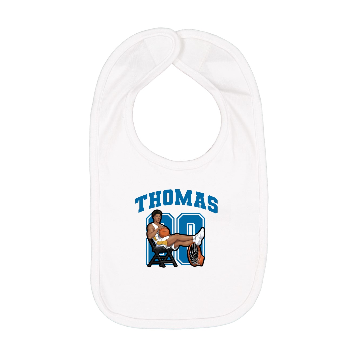Infant Bib — Number in White