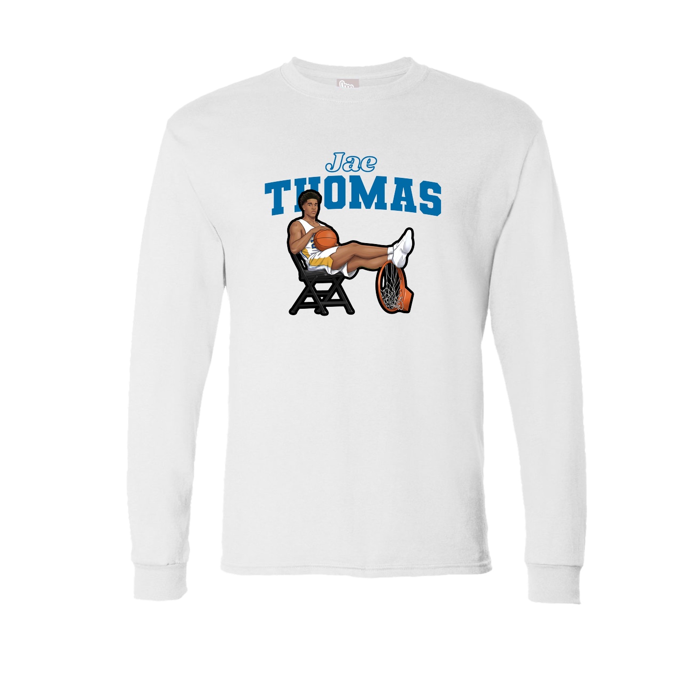 Long Sleeve Tee — Name Arch in White