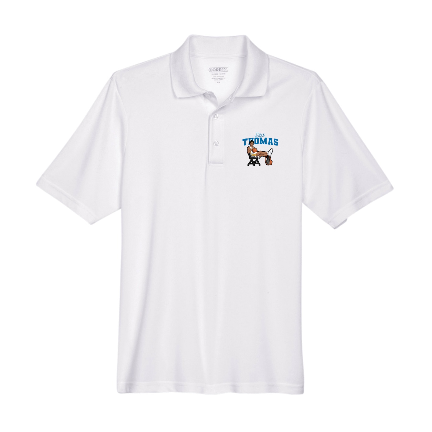 Performance Polo — Name Arch in White