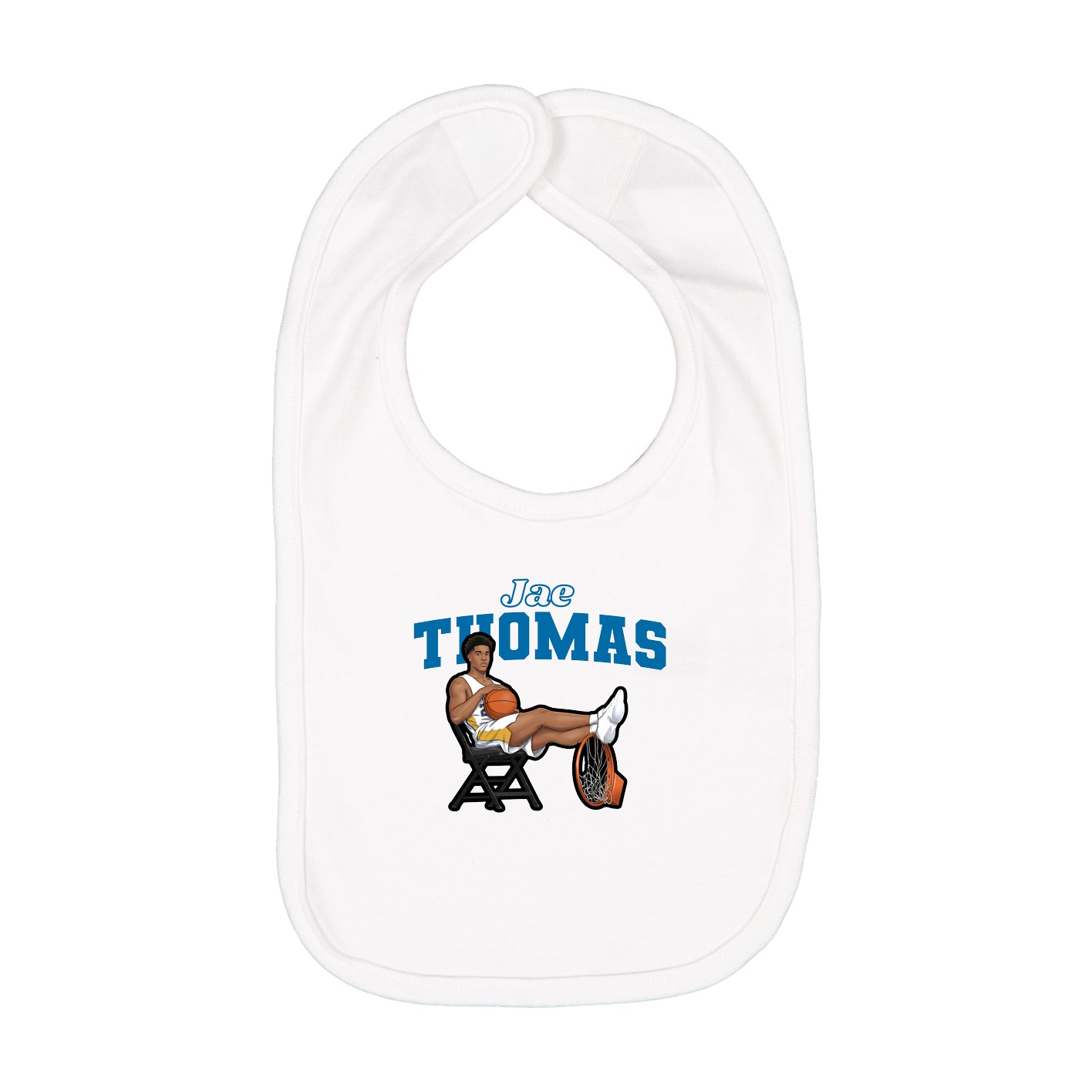 Infant Bib — Name Arch in White