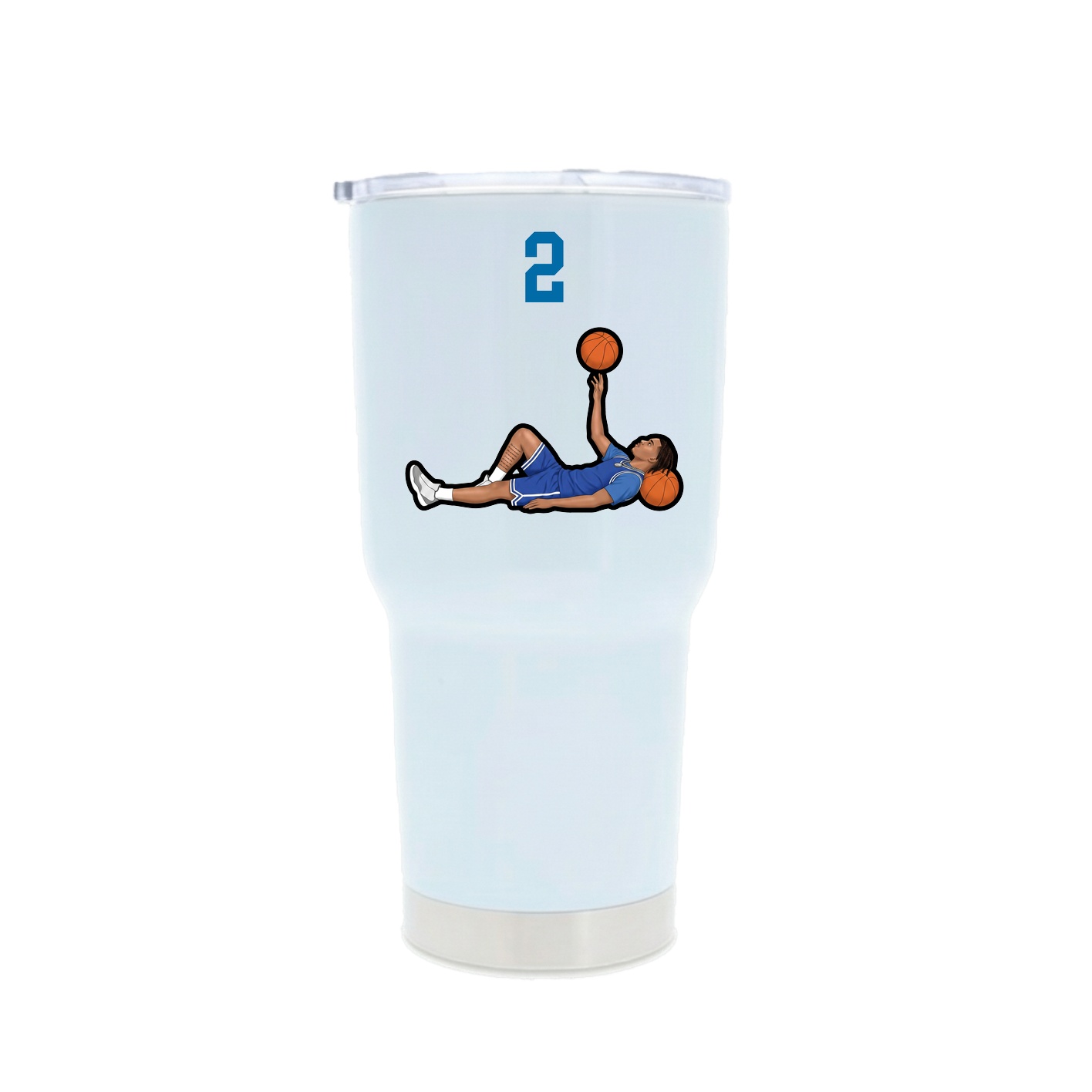 30oz Stainless Steel Tumbler — Number Top in White