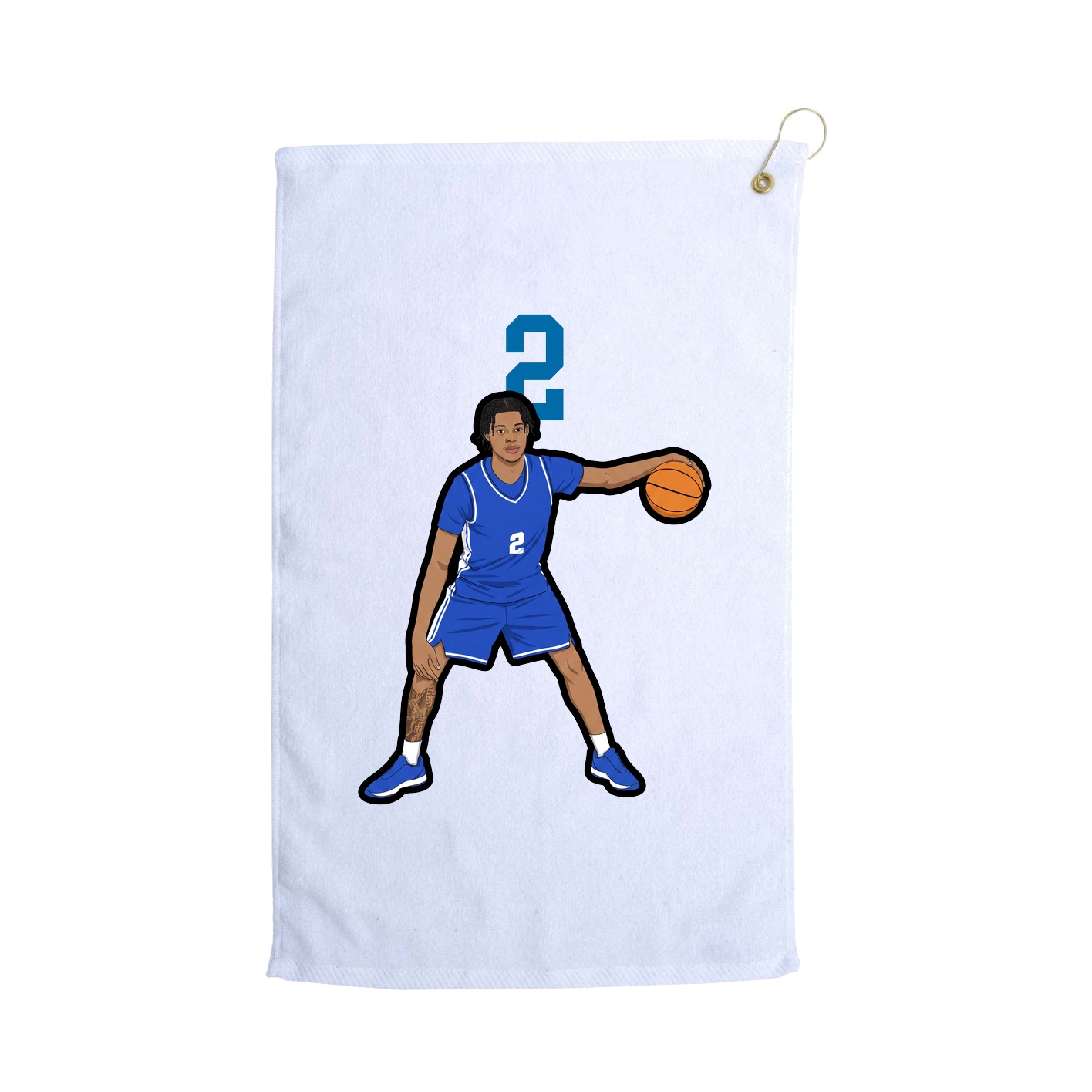 Golf Towel — Number Top in White