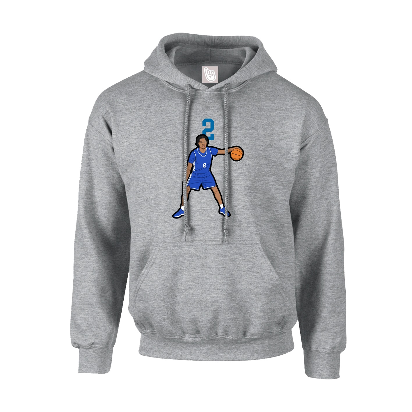 Youth Hoodie — Number Top in Grey