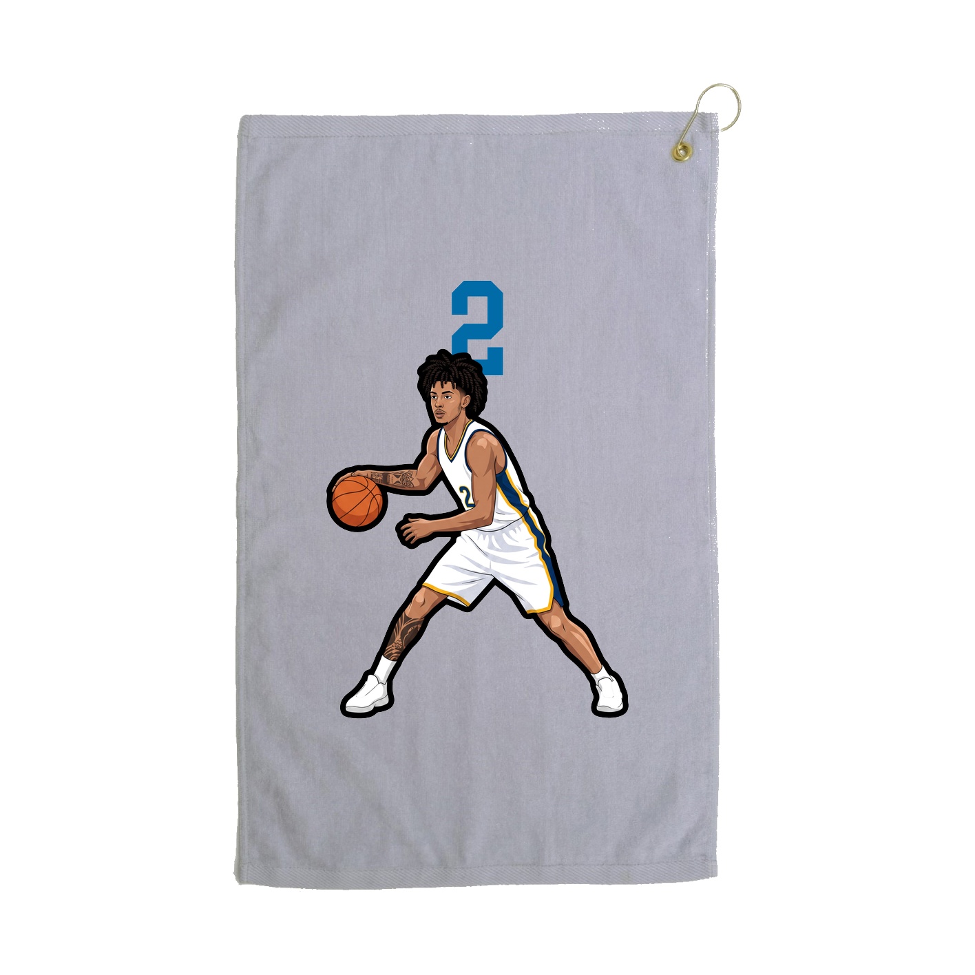 Golf Towel — Number Top in Grey